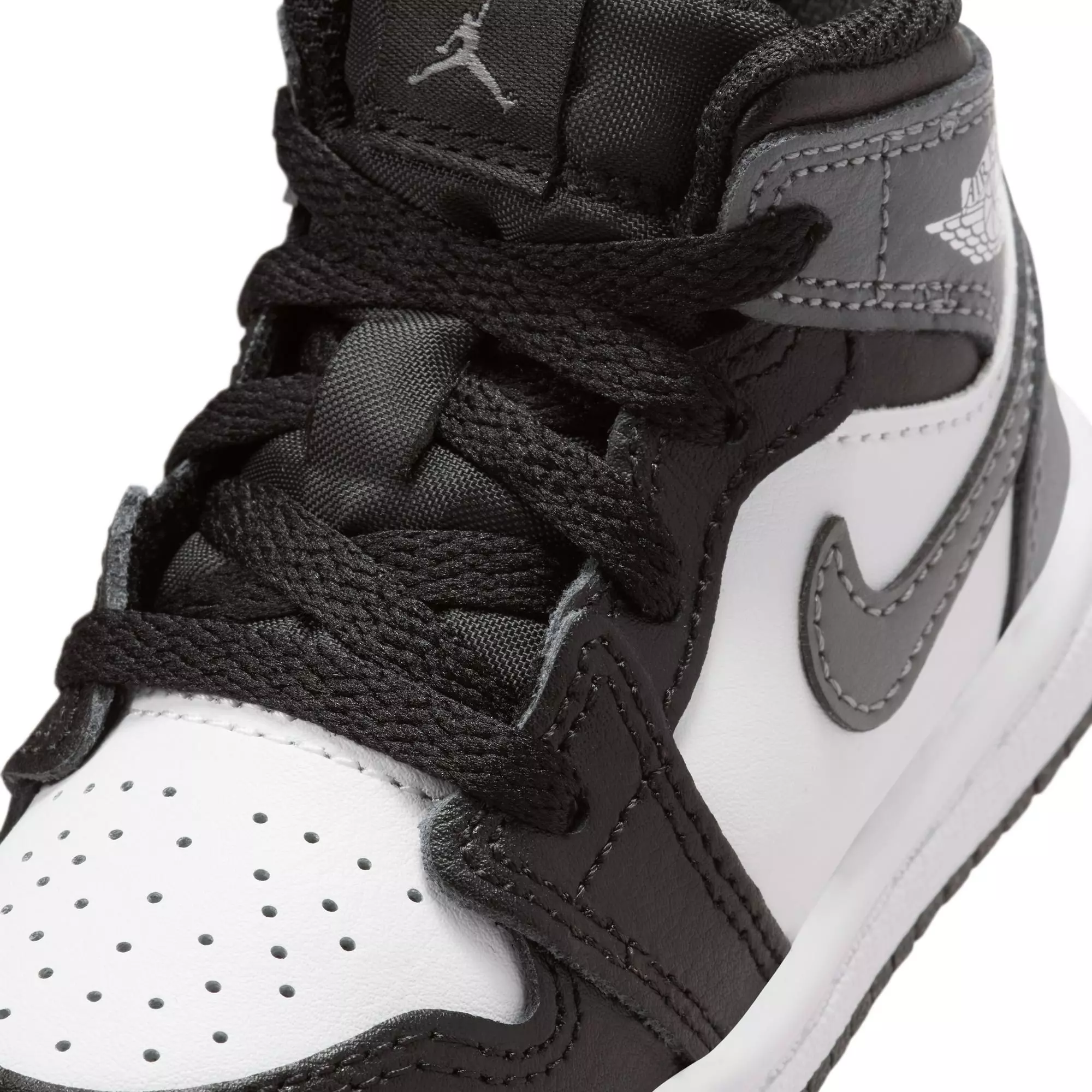 Jordan 1 Mid "Black/Iron Grey/White" Toddler Boys' Shoe - BLACK/GREY/WHITE