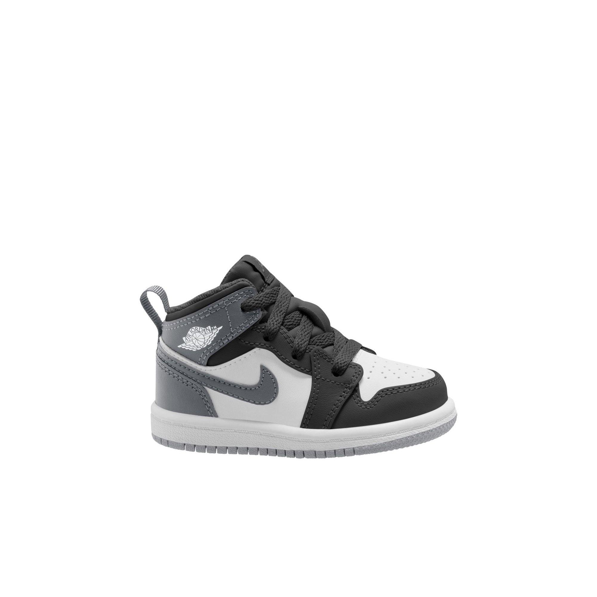 Jordan 1 Mid "Black/Iron Grey/White" Toddler Boys' Shoe - BLACK/GREY/WHITE