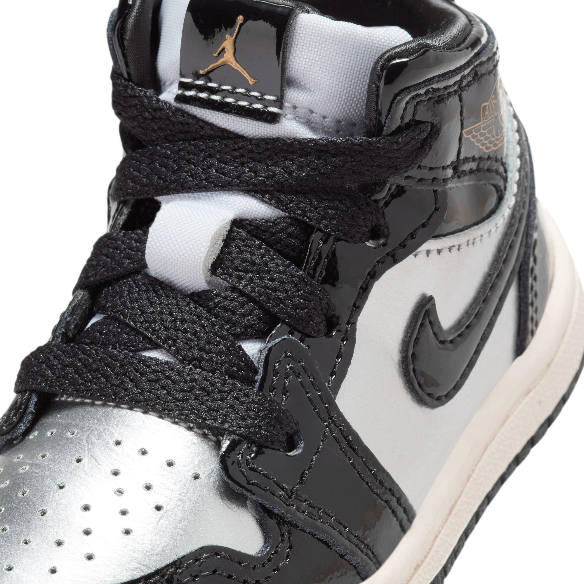 Jordan 1 Mid SE Toddler Boys' "Black/Metallic Gold/Metallic Silver" Shoe