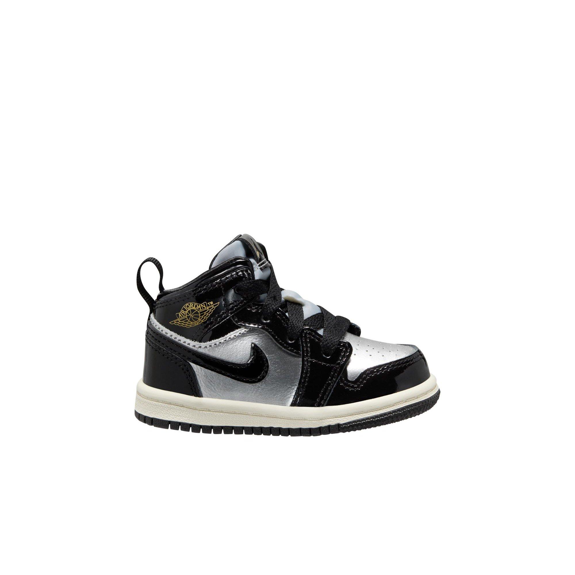 Jordan 1 Mid SE Toddler Boys' "Black/Metallic Gold/Metallic Silver" Shoe