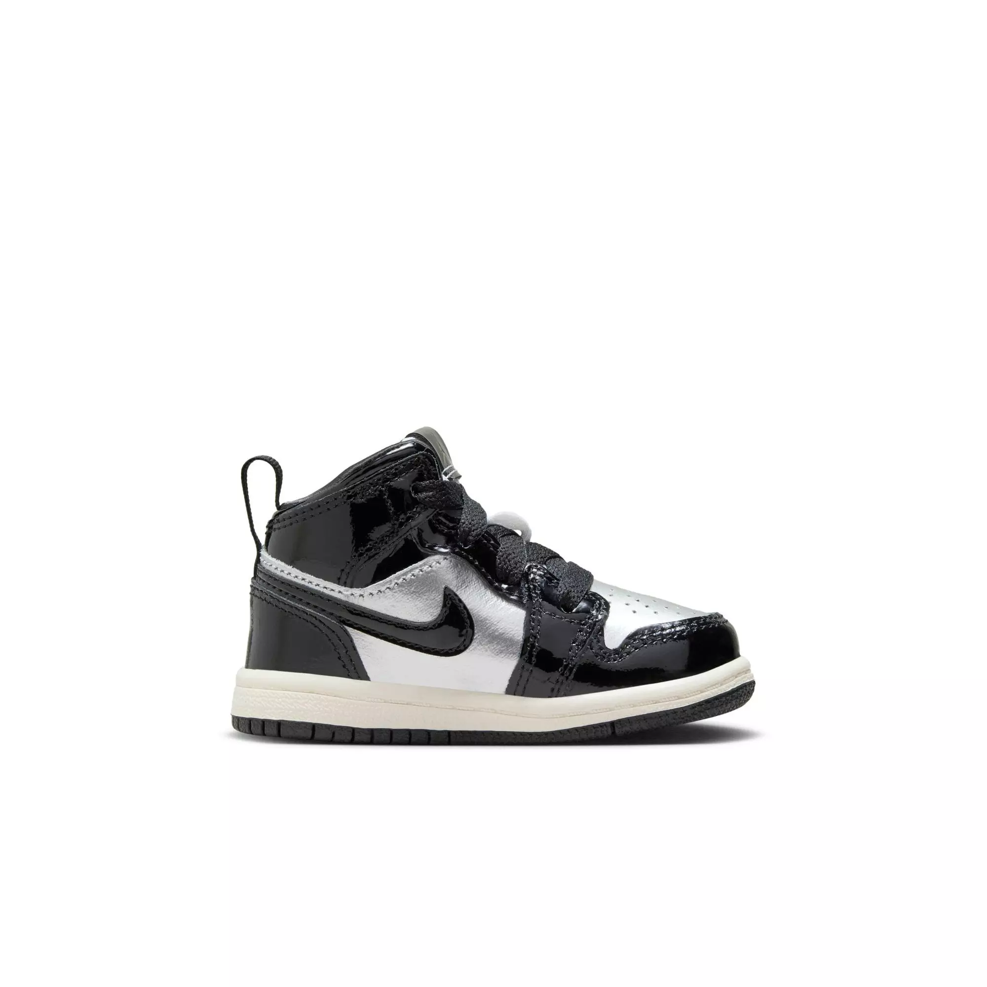 Jordan 1 Mid SE "Black/Metallic Gold/Metallic Silver" Toddler Boys' Shoe - BLACK/SILVER