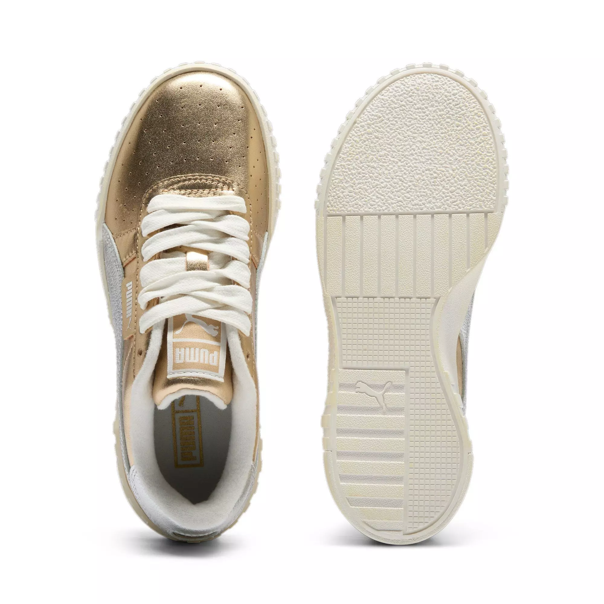 PUMA Cali Mixed Metals "White/Gold/Silver" Grade School Girls' Shoe - WHITE/GOLD/SILVER