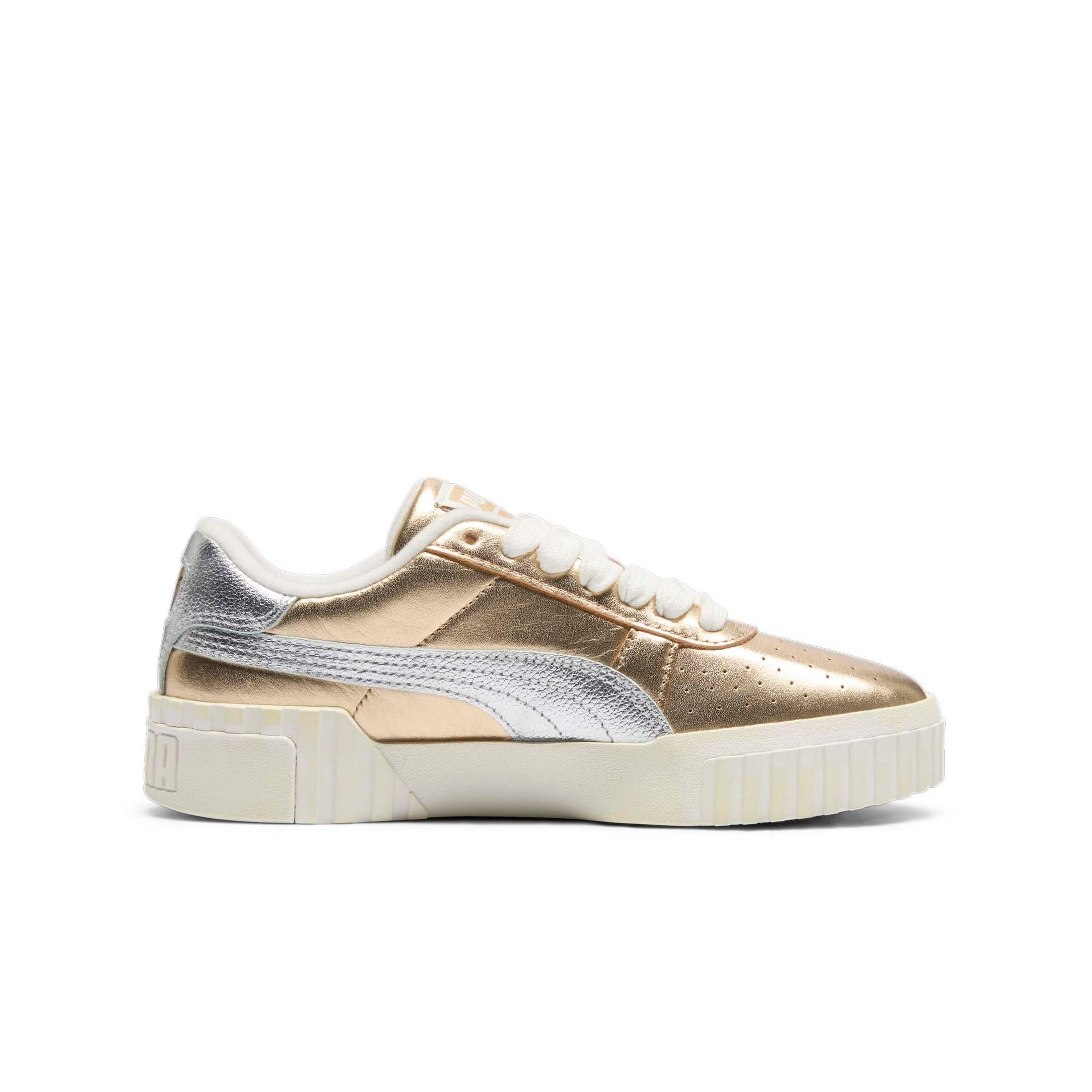 PUMA Cali Mixed Metals Grade School Girls' "White/Gold/Silver" Shoe