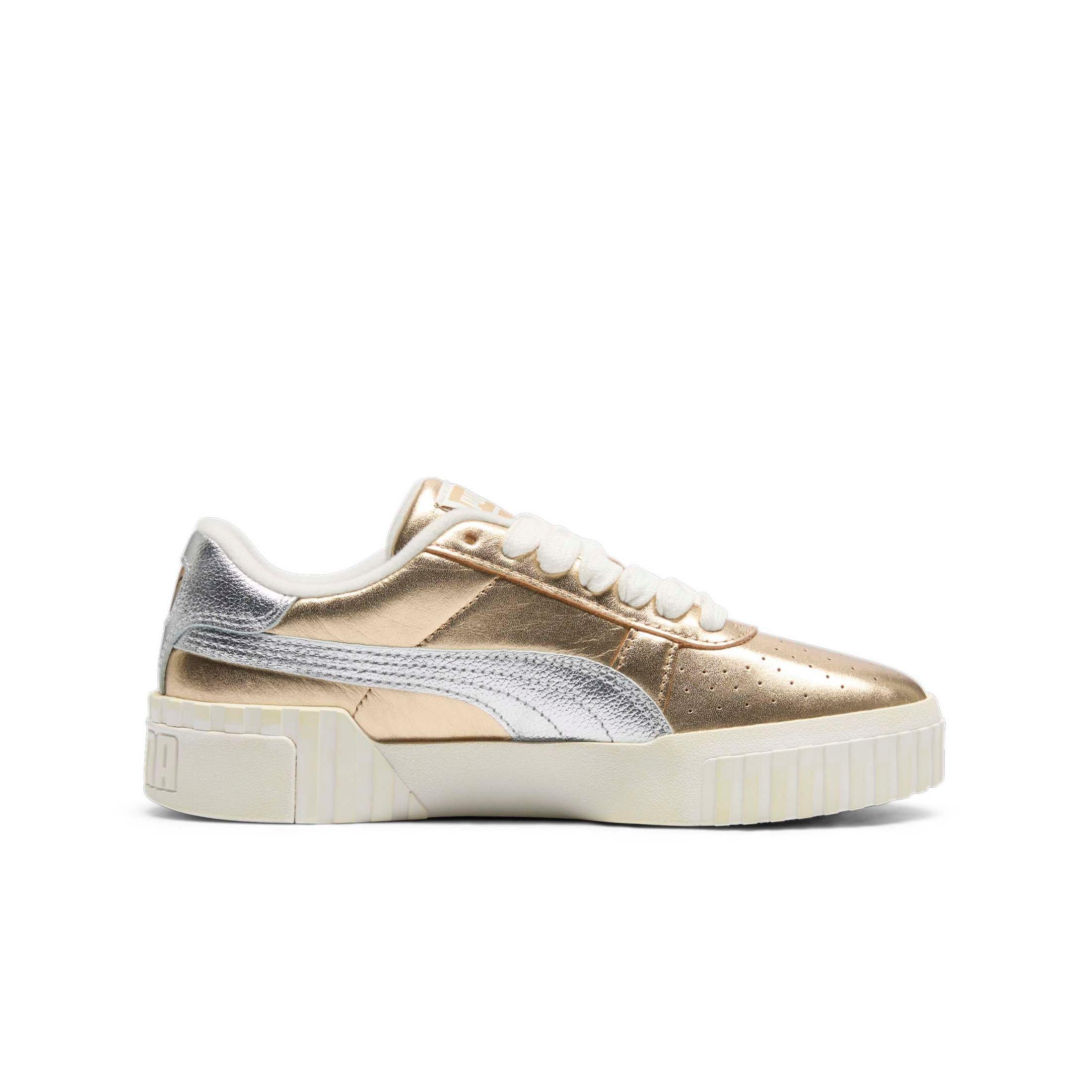 PUMA Cali Mixed "White/Gold/Silver" Grade School Metals Girls' Shoe