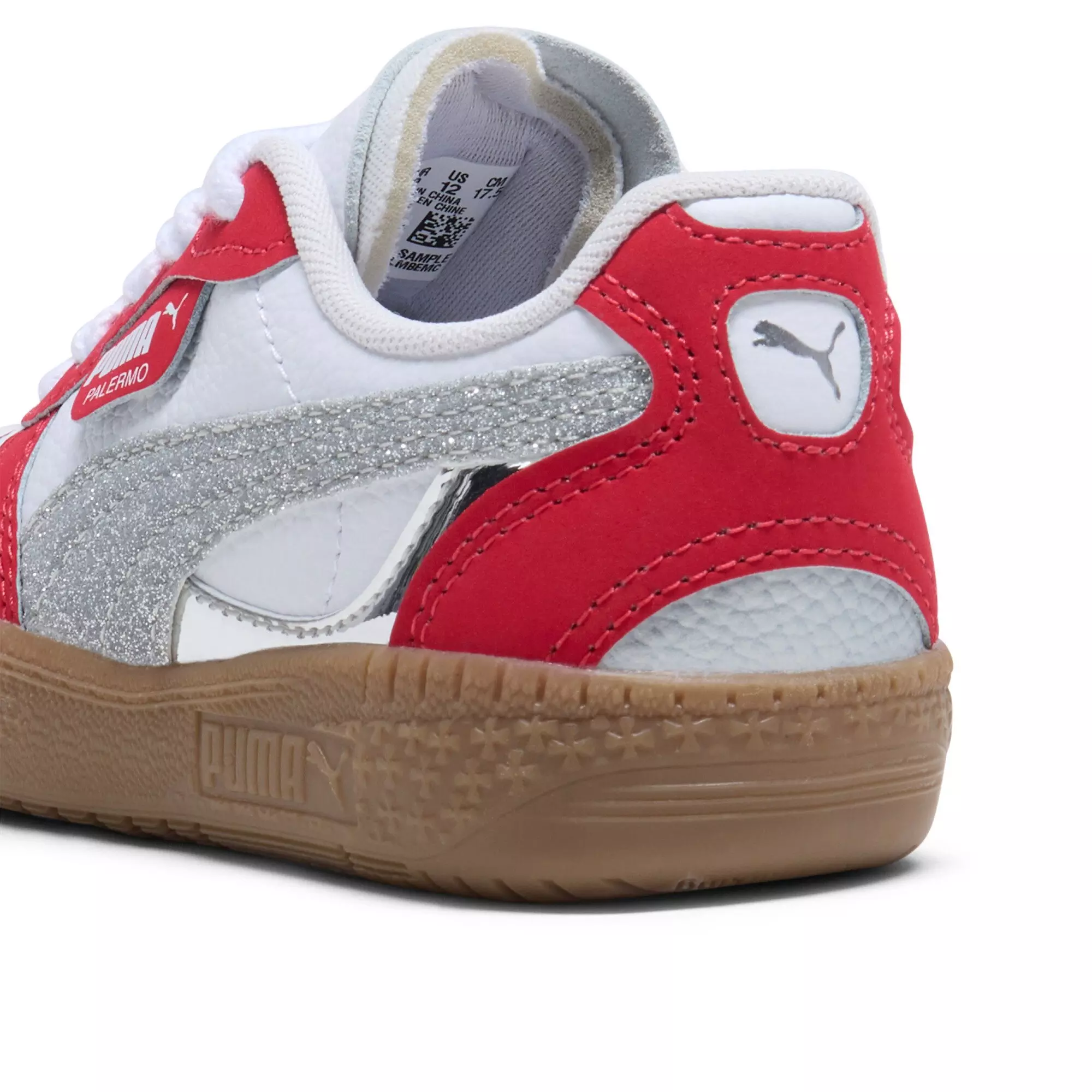 PUMA Palermo OG Moda "Holiday Glitz" Preschool Girls' Shoe - RED/SILVER