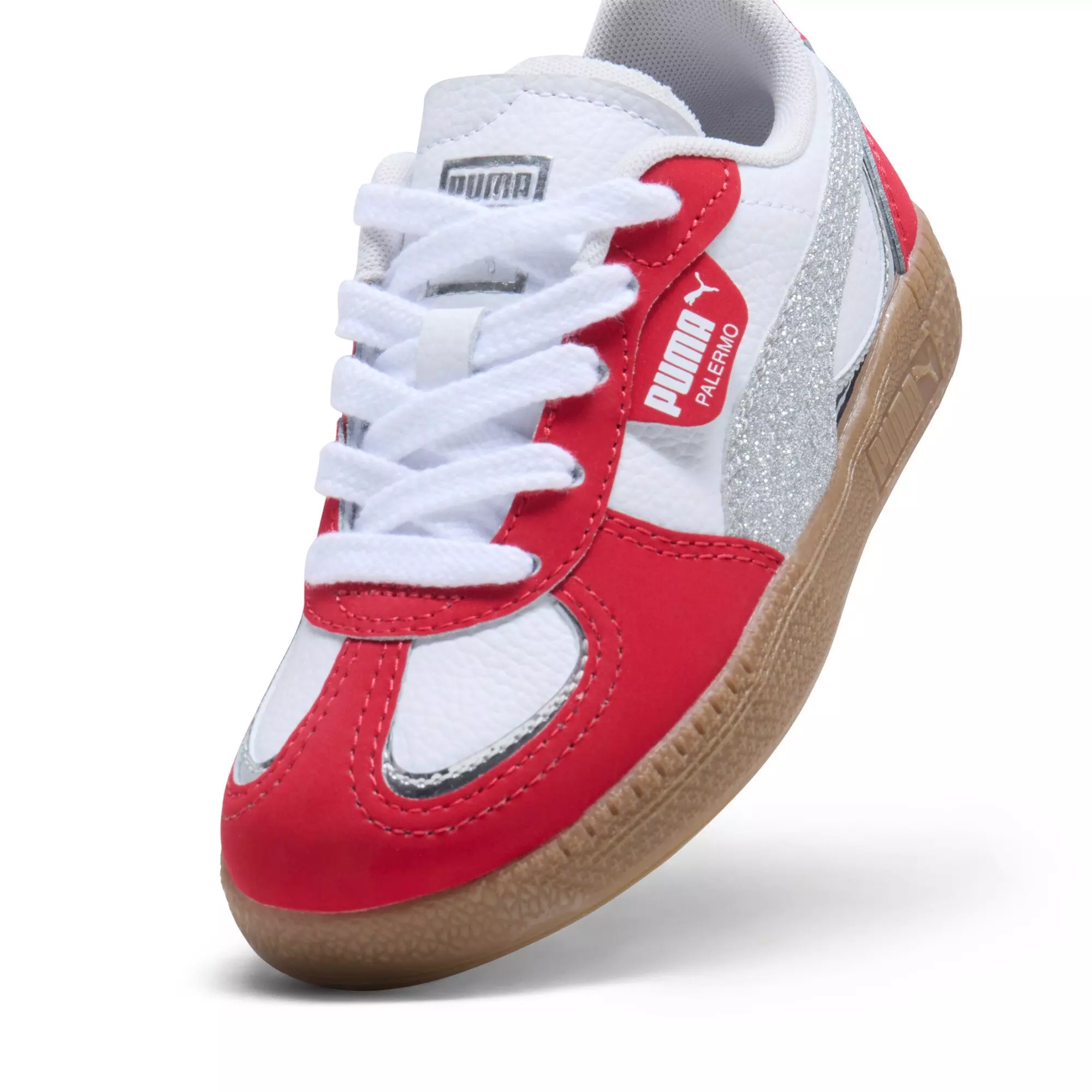PUMA Palermo OG Moda "Holiday Glitz" Preschool Girls' Shoe - RED/SILVER