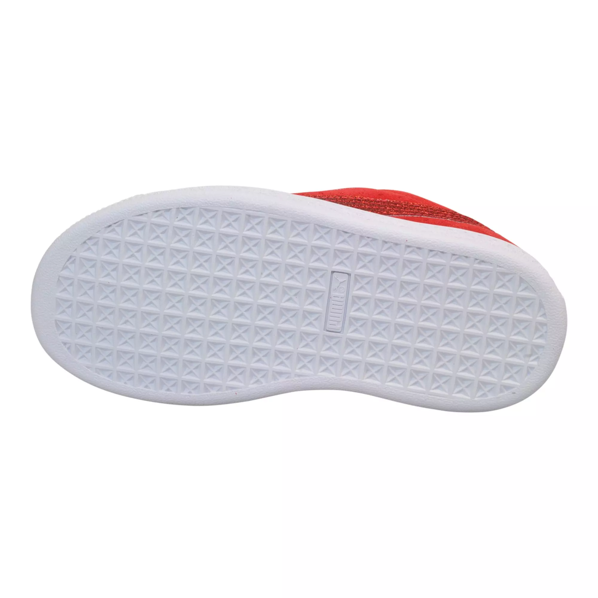 PUMA Suede XXI "Holiday Glitz" Preschool Girls' Shoe - RED/SILVER