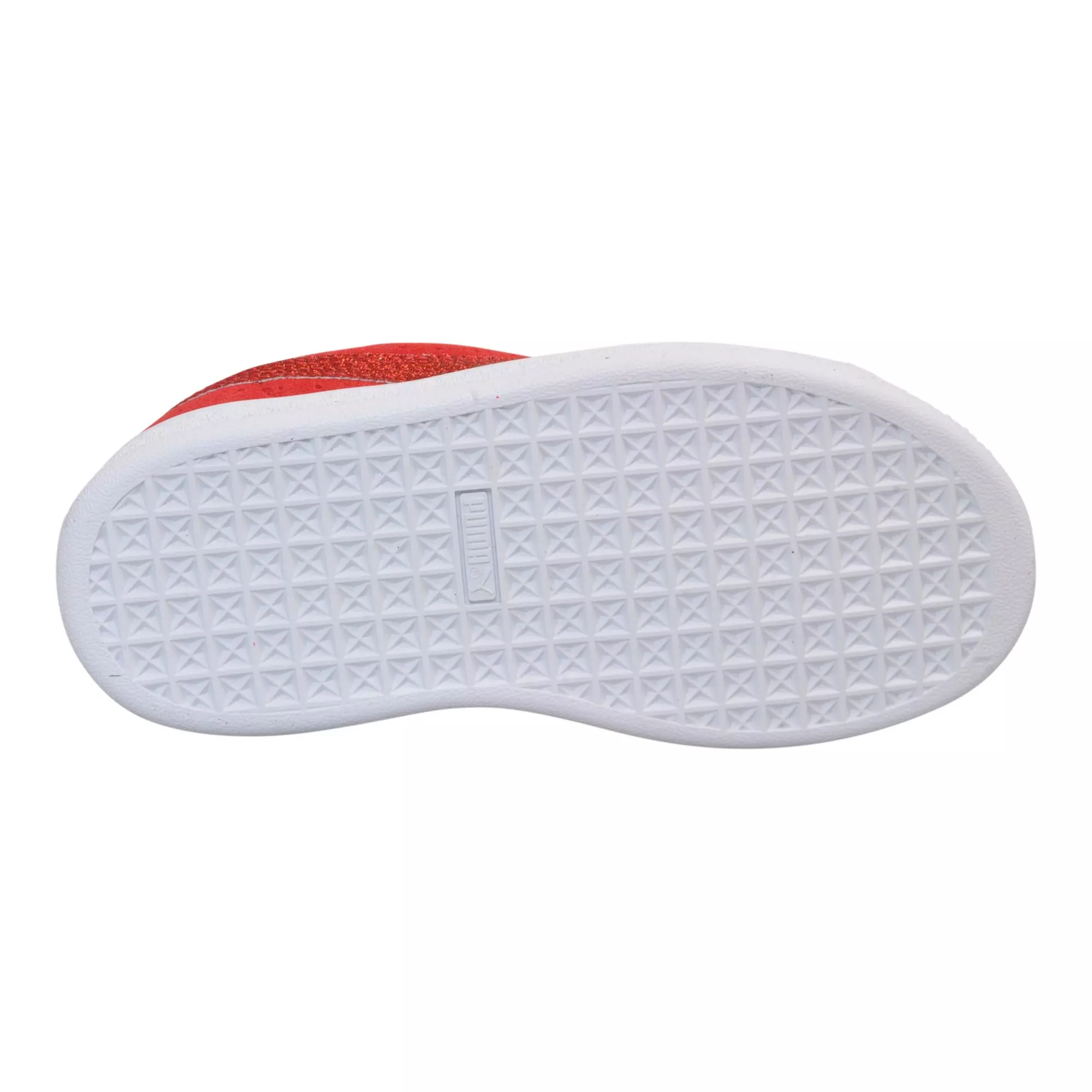 PUMA Suede XXI "Holiday Glitz" Preschool Girls' Shoe - RED/SILVER