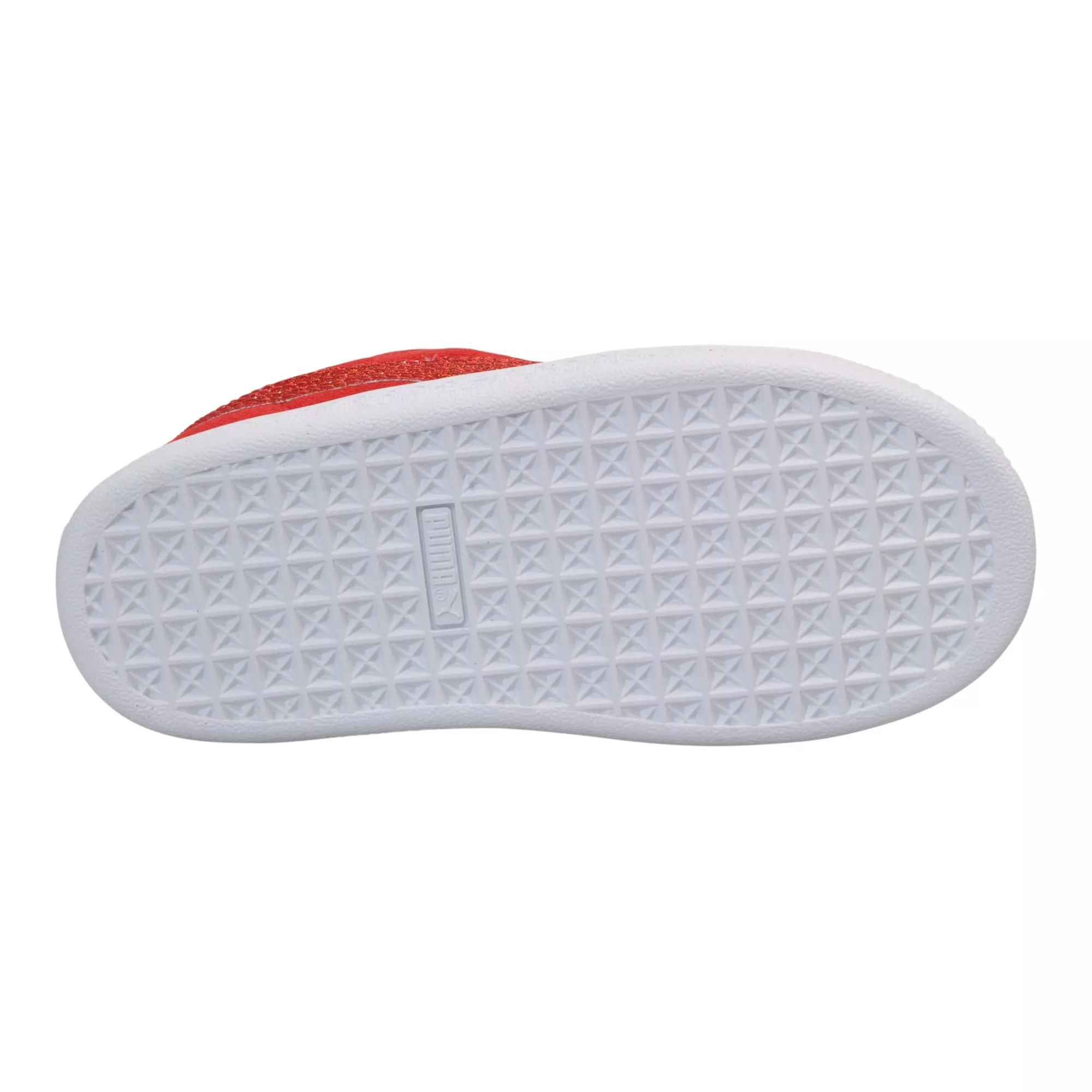 PUMA Suede XXI "Holiday Glitz" Toddler Girls' Shoe - RED/SILVER