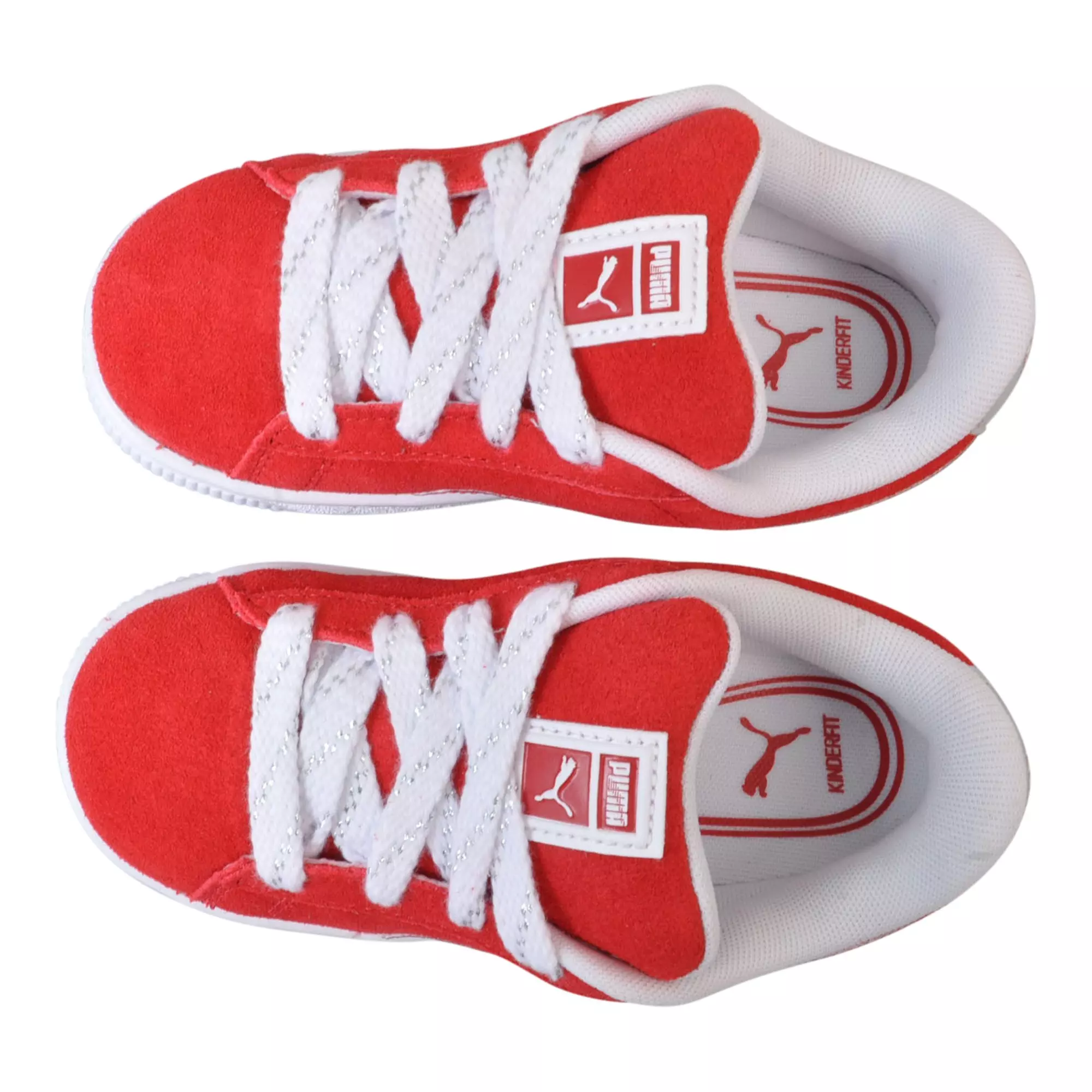 PUMA Suede XXI "Holiday Glitz" Toddler Girls' Shoe - RED/SILVER