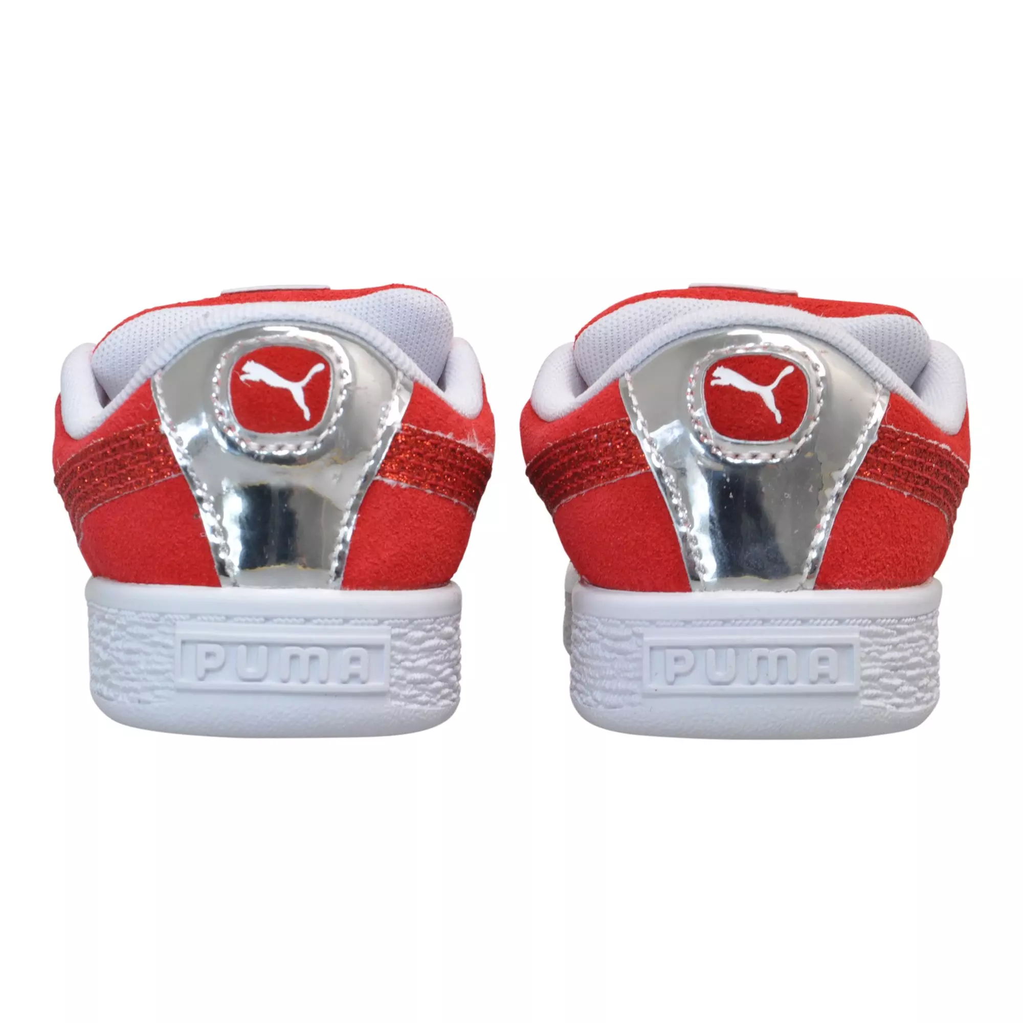 PUMA Suede XXI "Holiday Glitz" Toddler Girls' Shoe - RED/SILVER