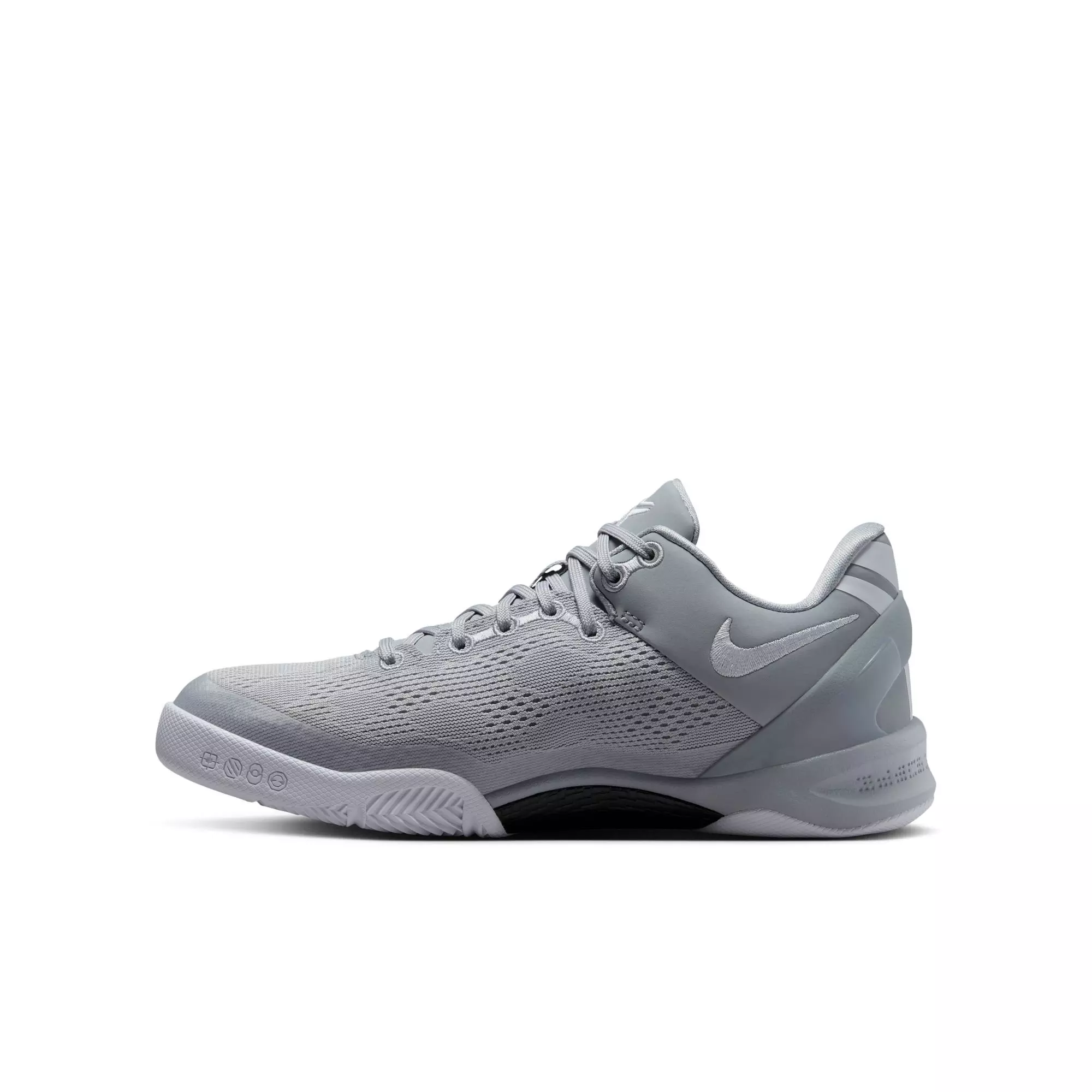 Nike Kobe 8 "Wolf Grey" Grade School Kids' Basketball Shoe - WOLF GREY/WHITE