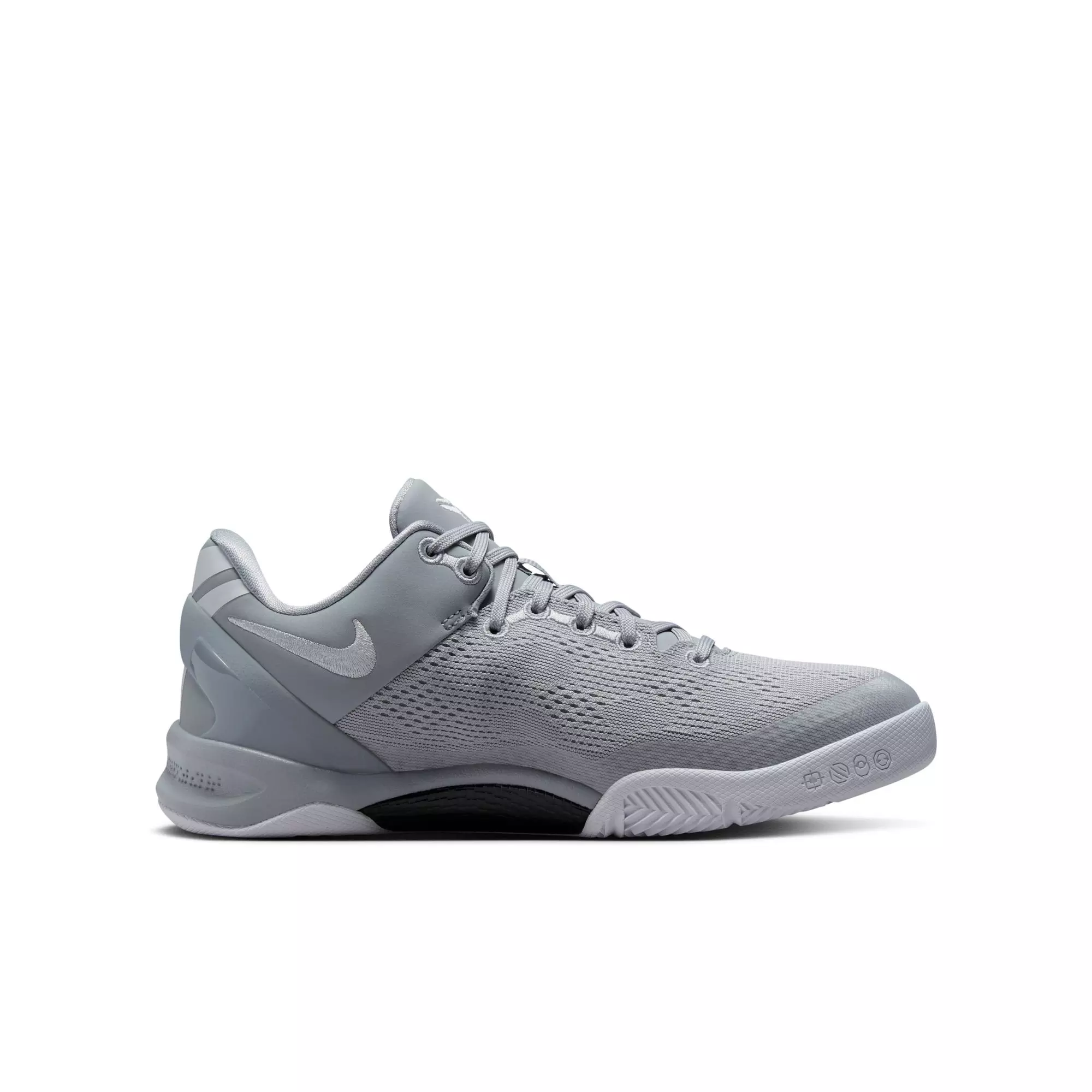 Nike Kobe 8 "Wolf Grey" Grade School Kids' Basketball Shoe - WOLF GREY/WHITE