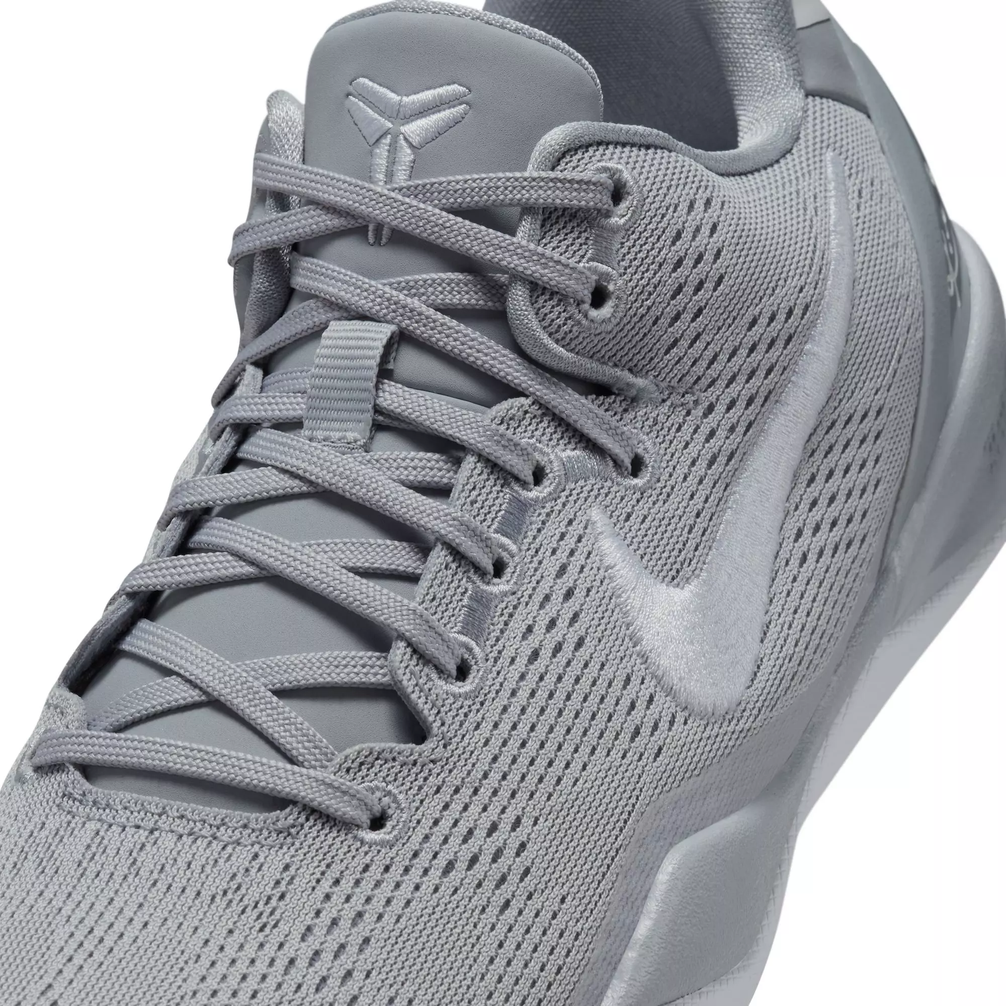 Nike Kobe 8 "Wolf Grey" Grade School Kids' Basketball Shoe - WOLF GREY/WHITE