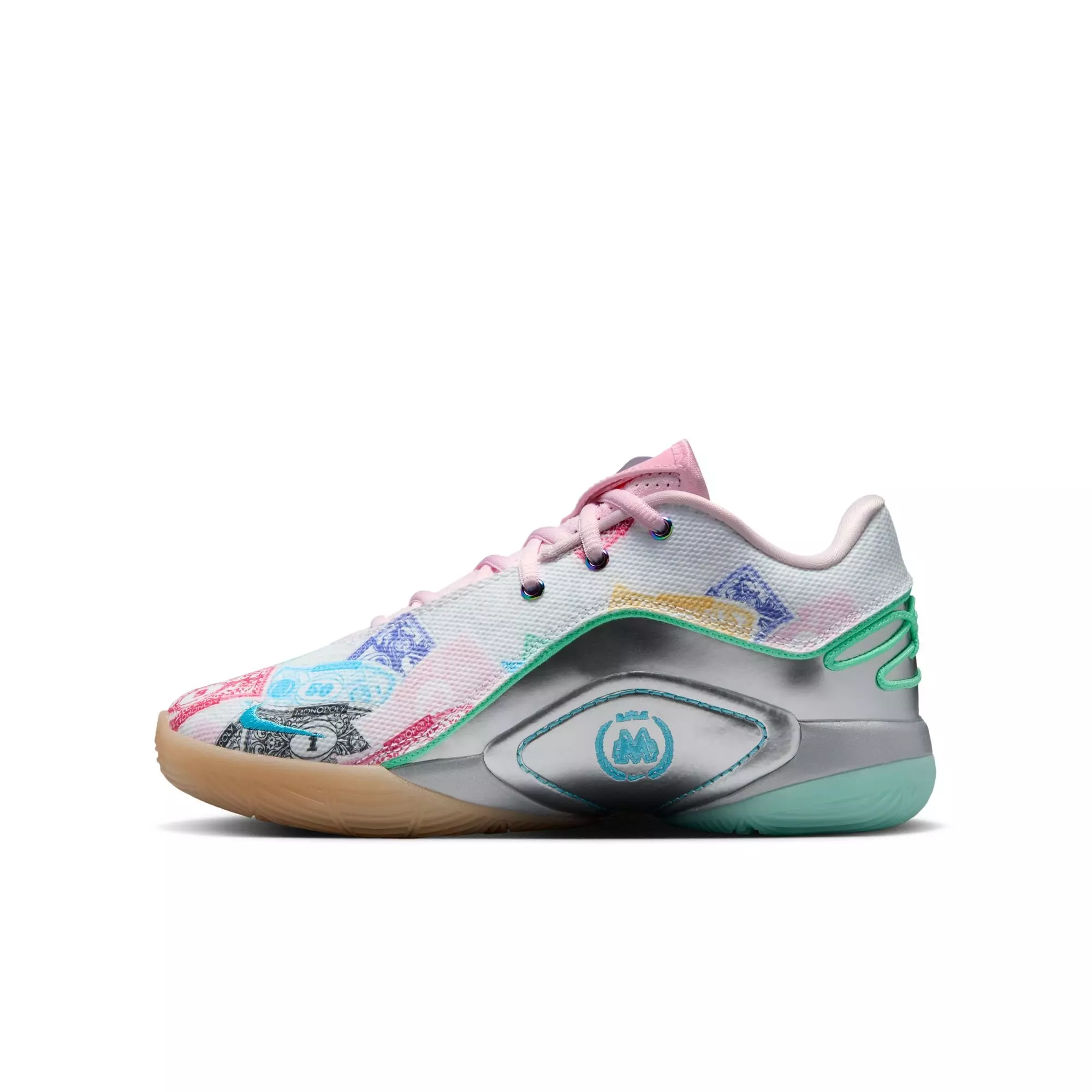 Nike LeBron XXII "Currency" Grade School Kids' Basketball Shoe - BALTIC BLUE/GREEN GLOW/PINK FOAM