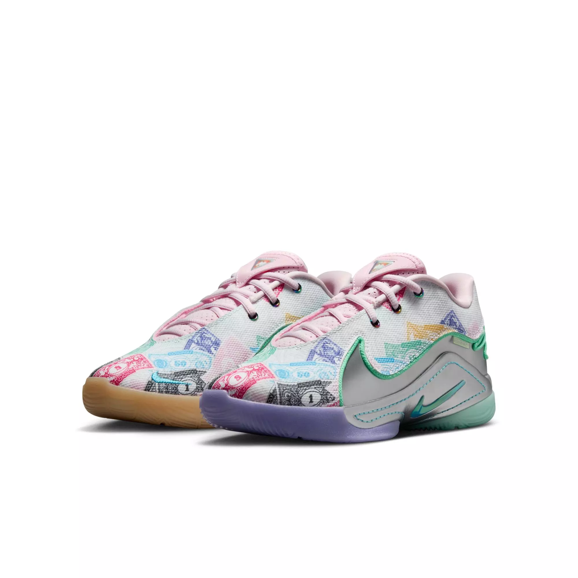 Nike LeBron XXII "Currency" Grade School Kids' Basketball Shoe - BALTIC BLUE/GREEN GLOW/PINK FOAM