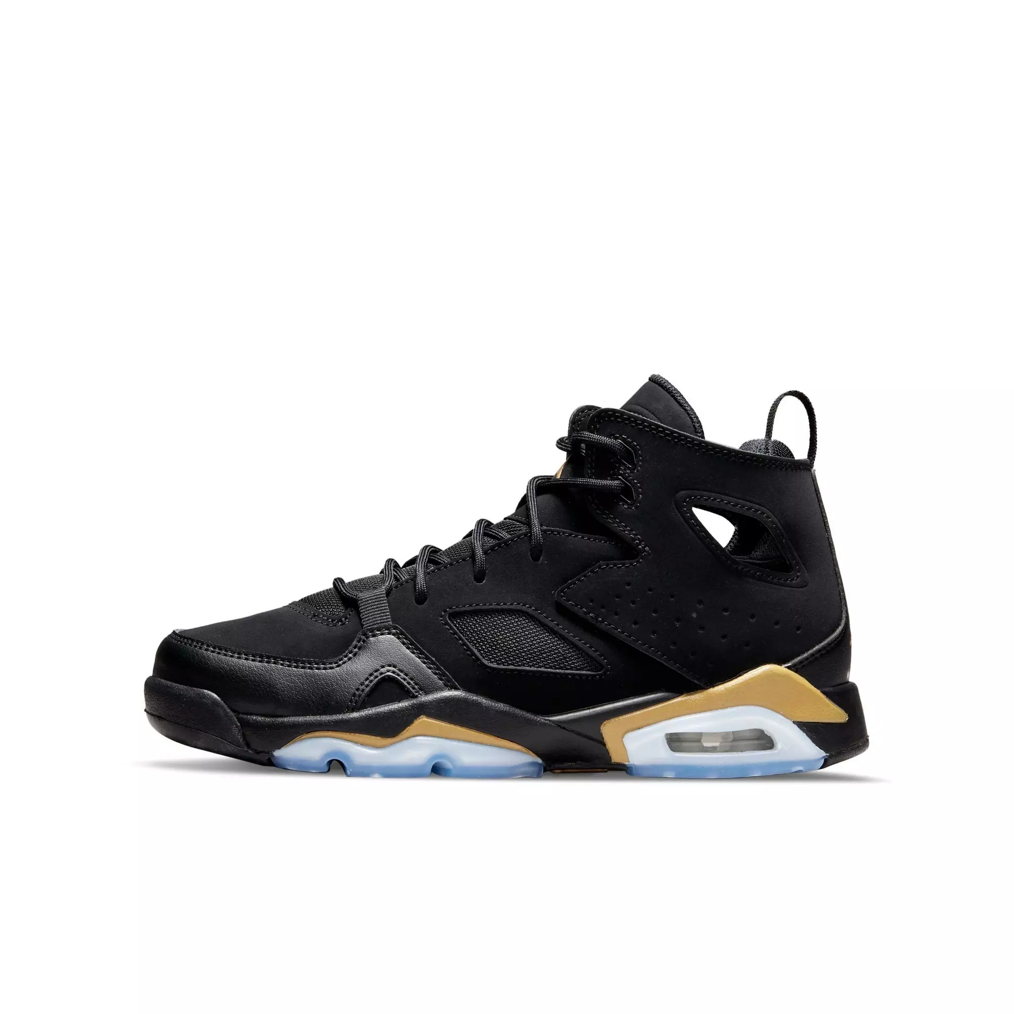 Jordan Flight Club '91 "Black/Metallic Gold" Grade School Boys' Shoe - BLACK/GOLD