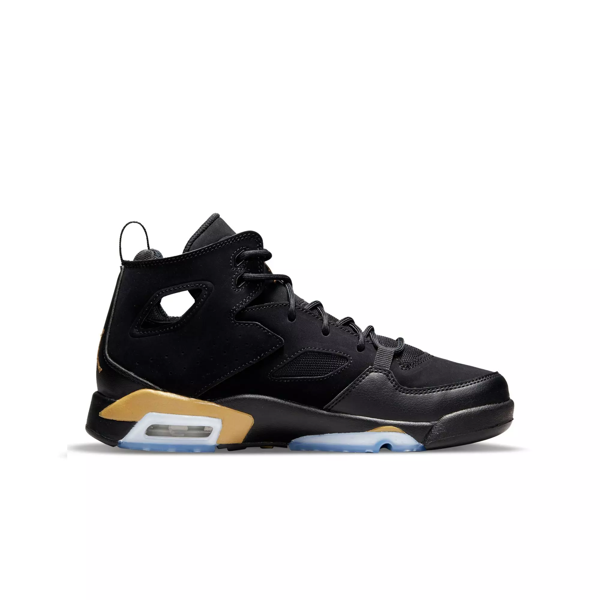Jordan Flight Club '91 "Black/Metallic Gold" Grade School Boys' Shoe - BLACK/GOLD