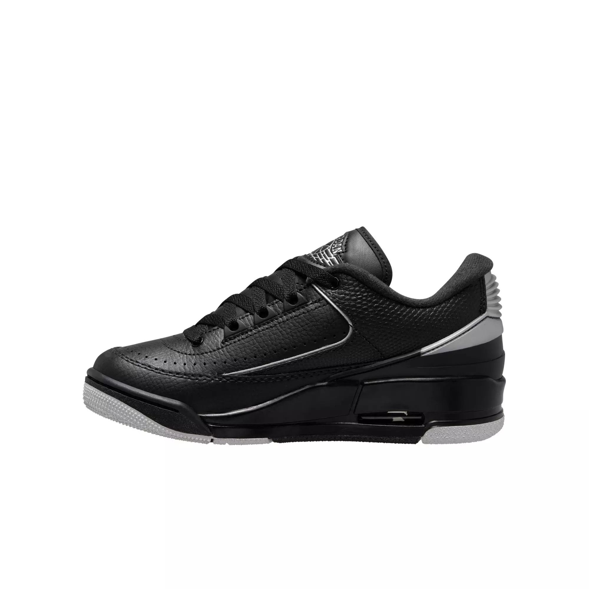 Jordan 2/3 "Black/Metallic Silver" Grade School Boys' Shoe - BLACK/SILVER