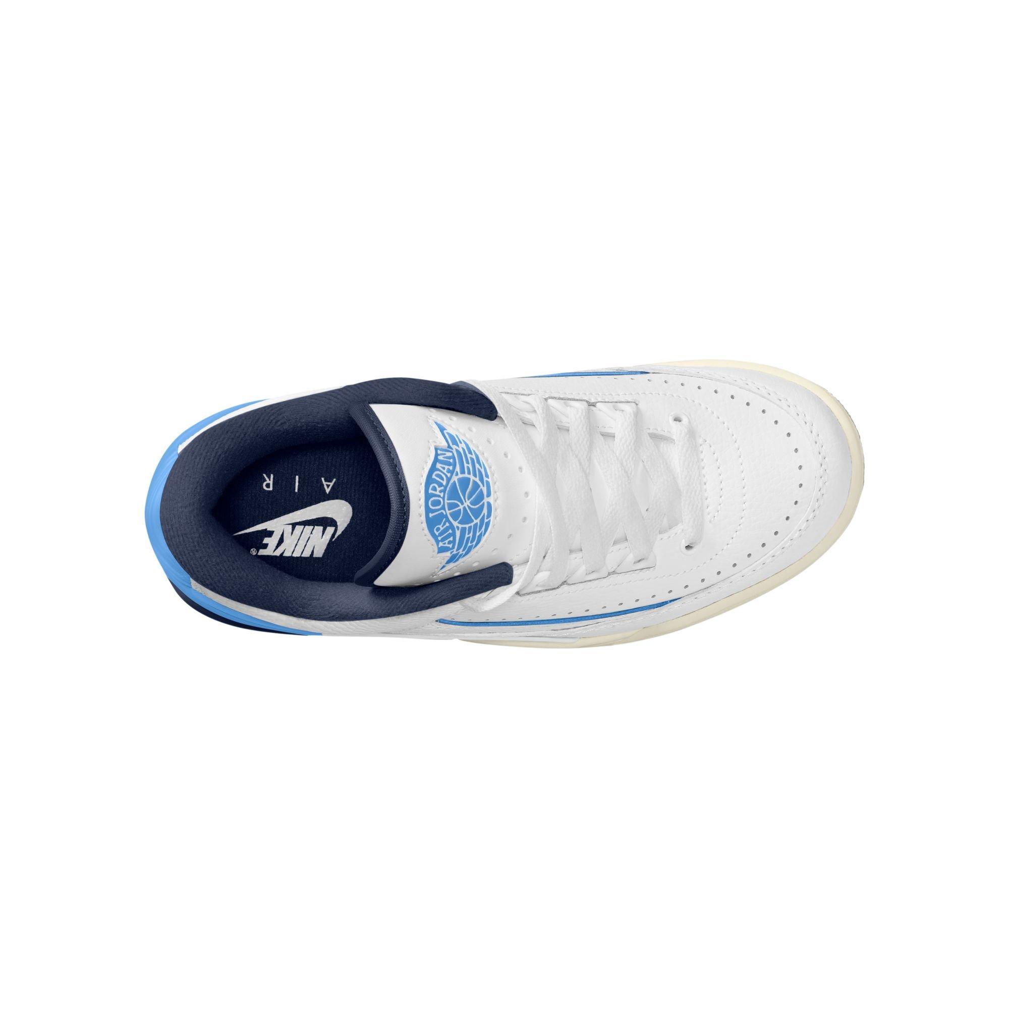 Jordan 2/3 Grade School Boys'"White/University Blue/Midnight Navy/Sail" Shoe