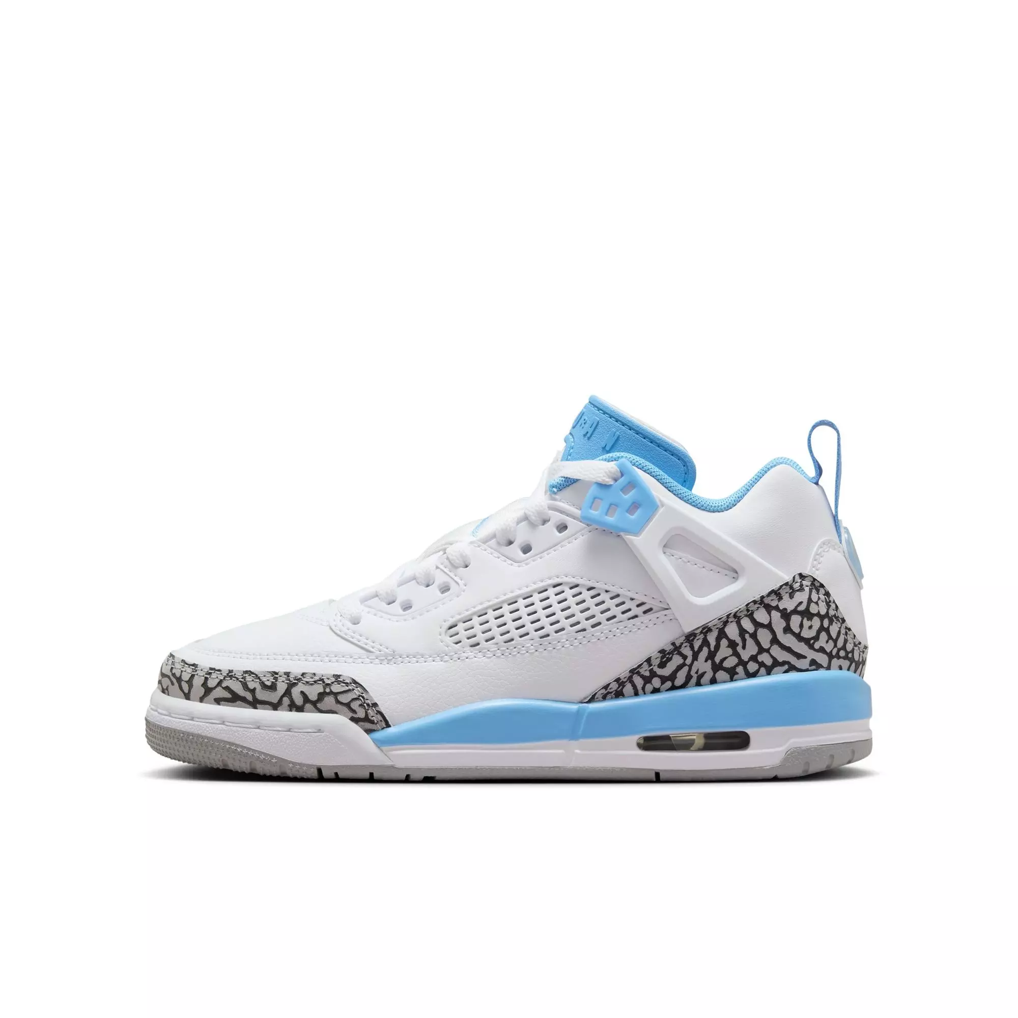 Jordan Spizike Low "White/University Blue/Wolf Grey" Grade School Boys' Shoe - WHITE/BLUE