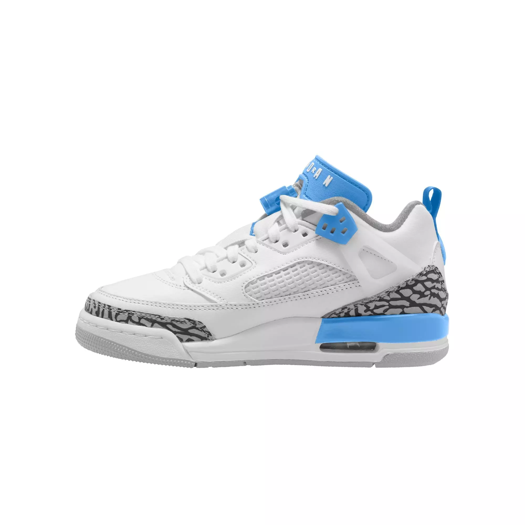 Jordan Spizike Low "White/University Blue/Wolf Grey" Grade School Boys' Shoe - WHITE/BLUE