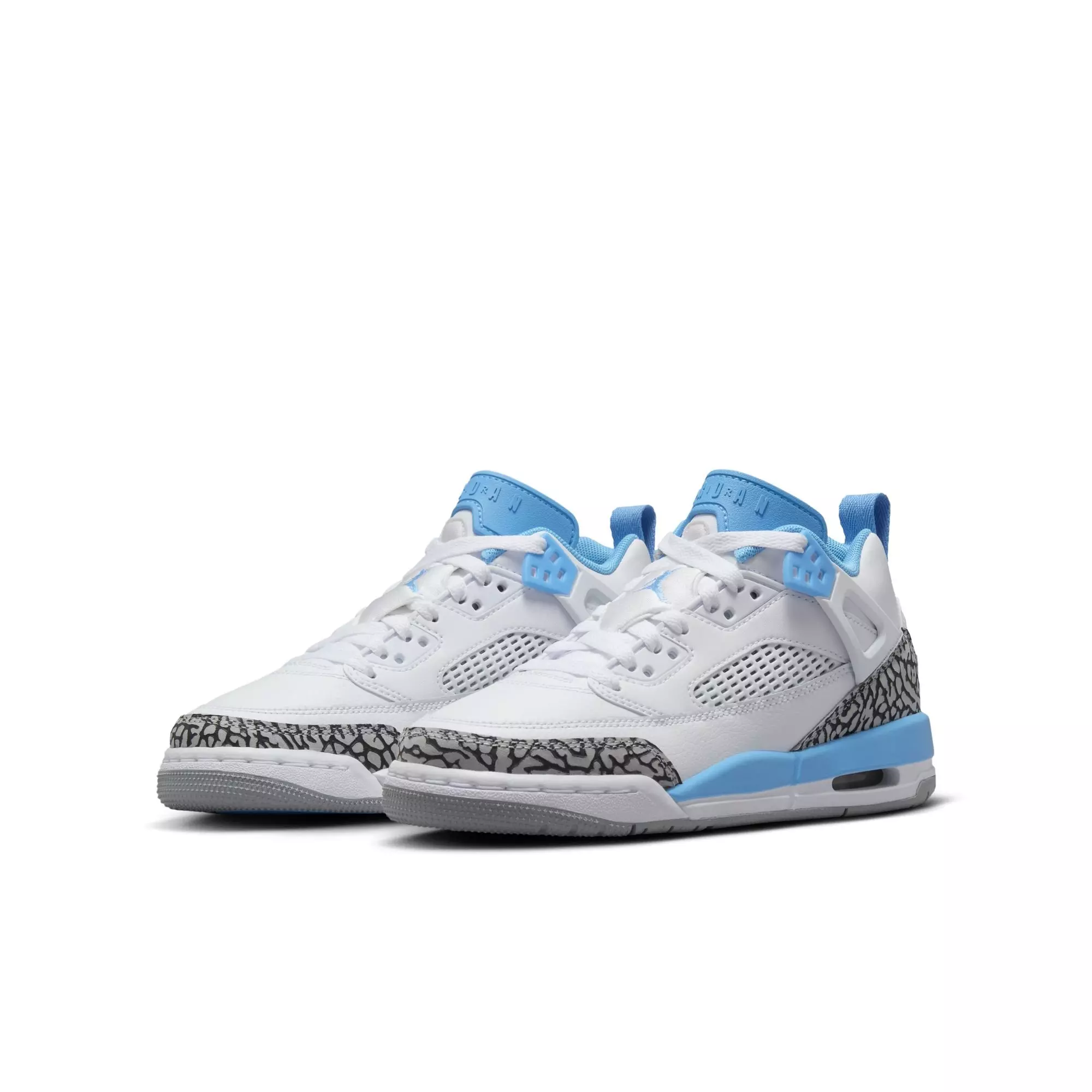 Jordan Spizike Low "White/University Blue/Wolf Grey" Grade School Boys' Shoe - WHITE/BLUE