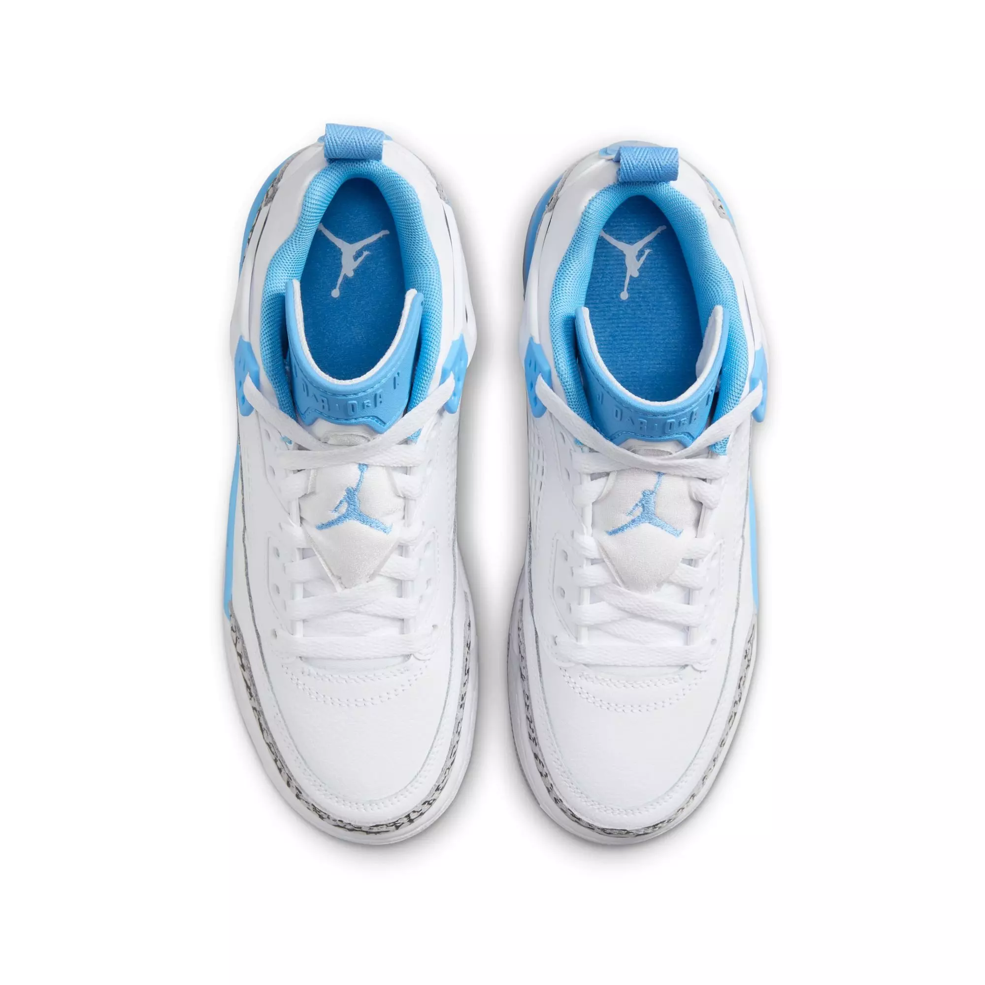 Jordan Spizike Low "White/University Blue/Wolf Grey" Grade School Boys' Shoe - WHITE/BLUE