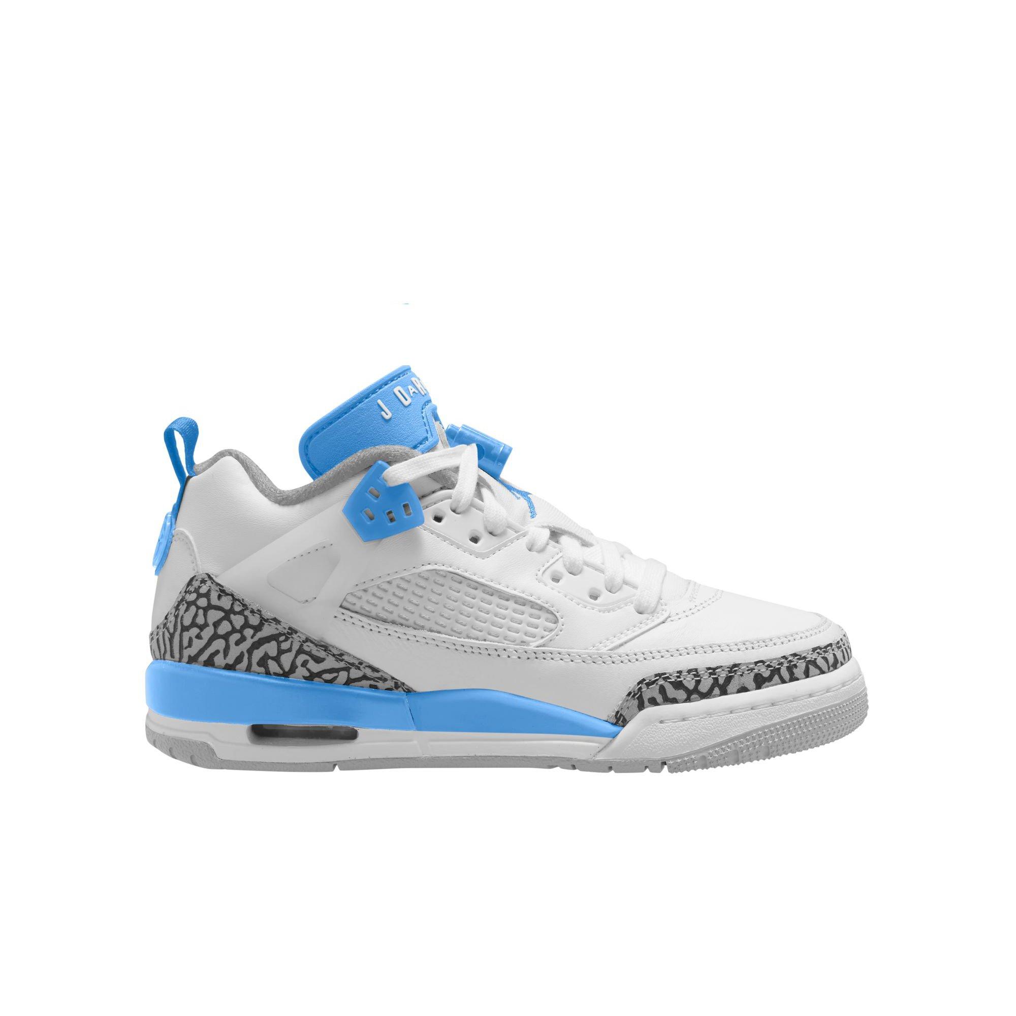 Jordan Spizike Low "White/University Blue/Wolf Grey" Grade School Boys' Shoe - WHITE/BLUE