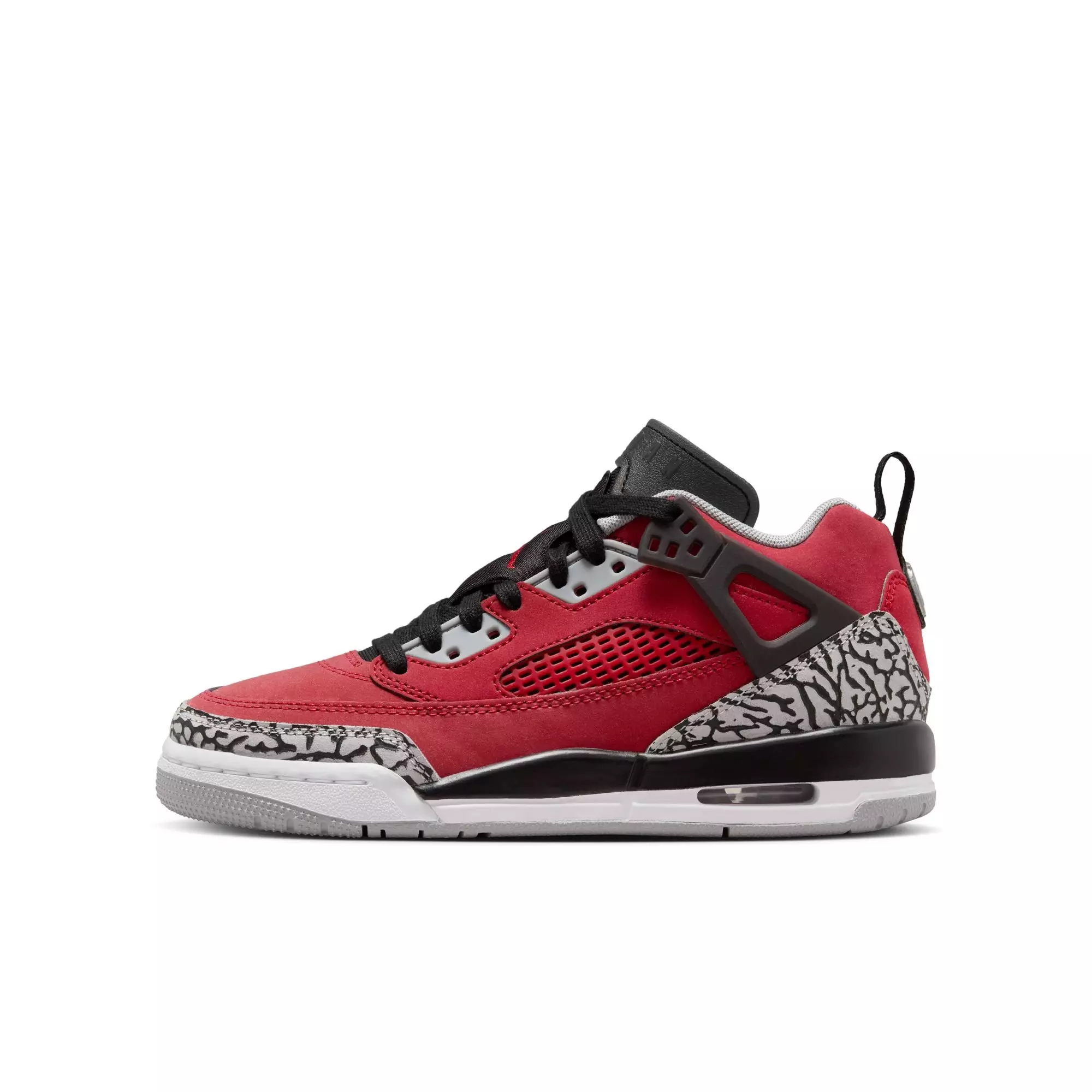 Jordan Spizike Low "Gym Red/Black/Wolf Grey/Cool Grey" Grade School Boys' Shoe - RED/BLACK/WHITE