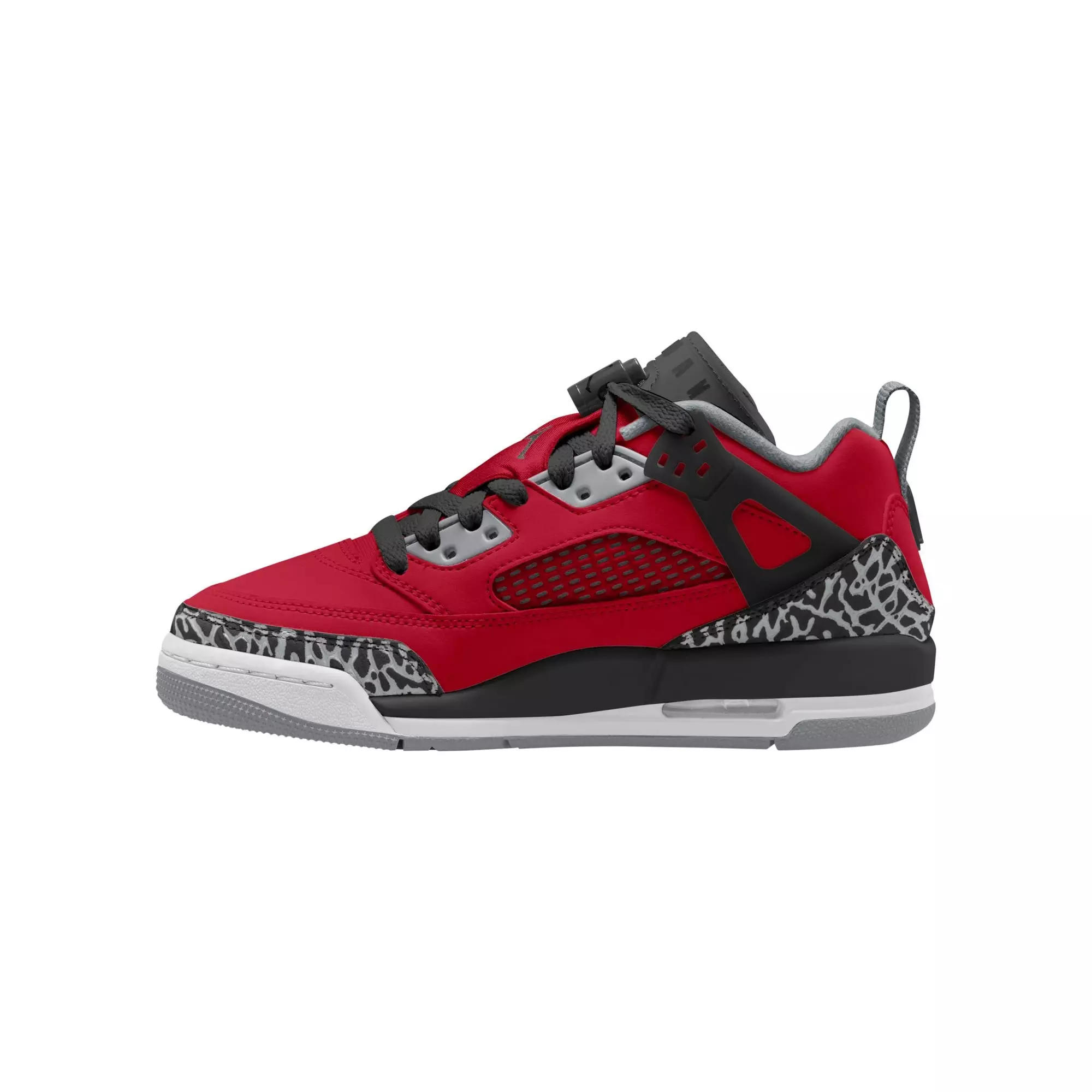Jordan Spizike Low "Gym Red/Black/Wolf Grey/Cool Grey" Grade School Boys' Shoe - RED/BLACK/WHITE