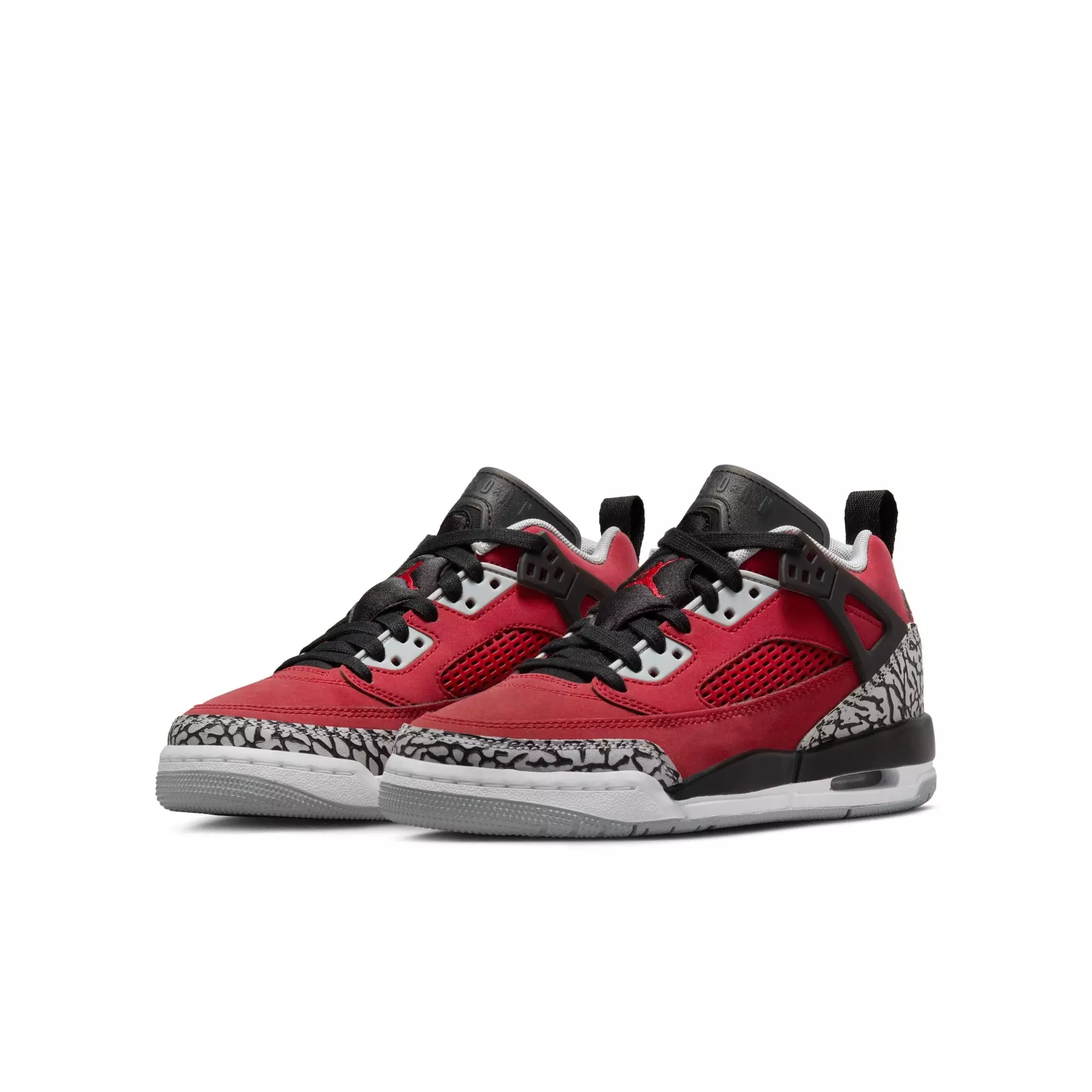 Jordan Spizike Low "Gym Red/Black/Wolf Grey/Cool Grey" Grade School Boys' Shoe - RED/BLACK/WHITE