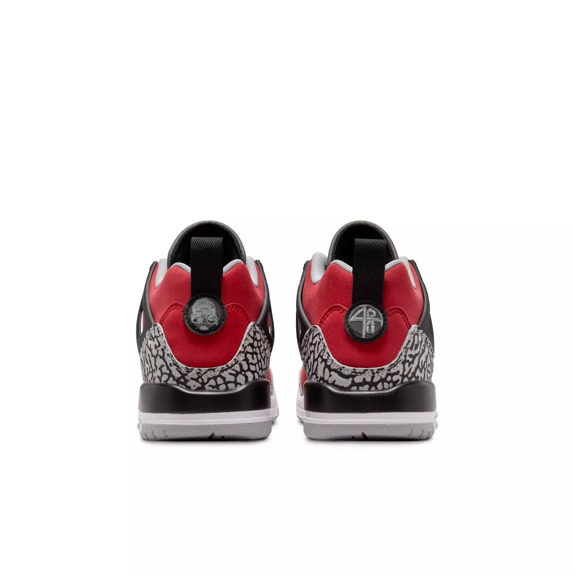 Jordan Spizike Low "Gym Red/Black/Wolf Grey/Cool Grey" Grade School Boys' Shoe - RED/BLACK/WHITE