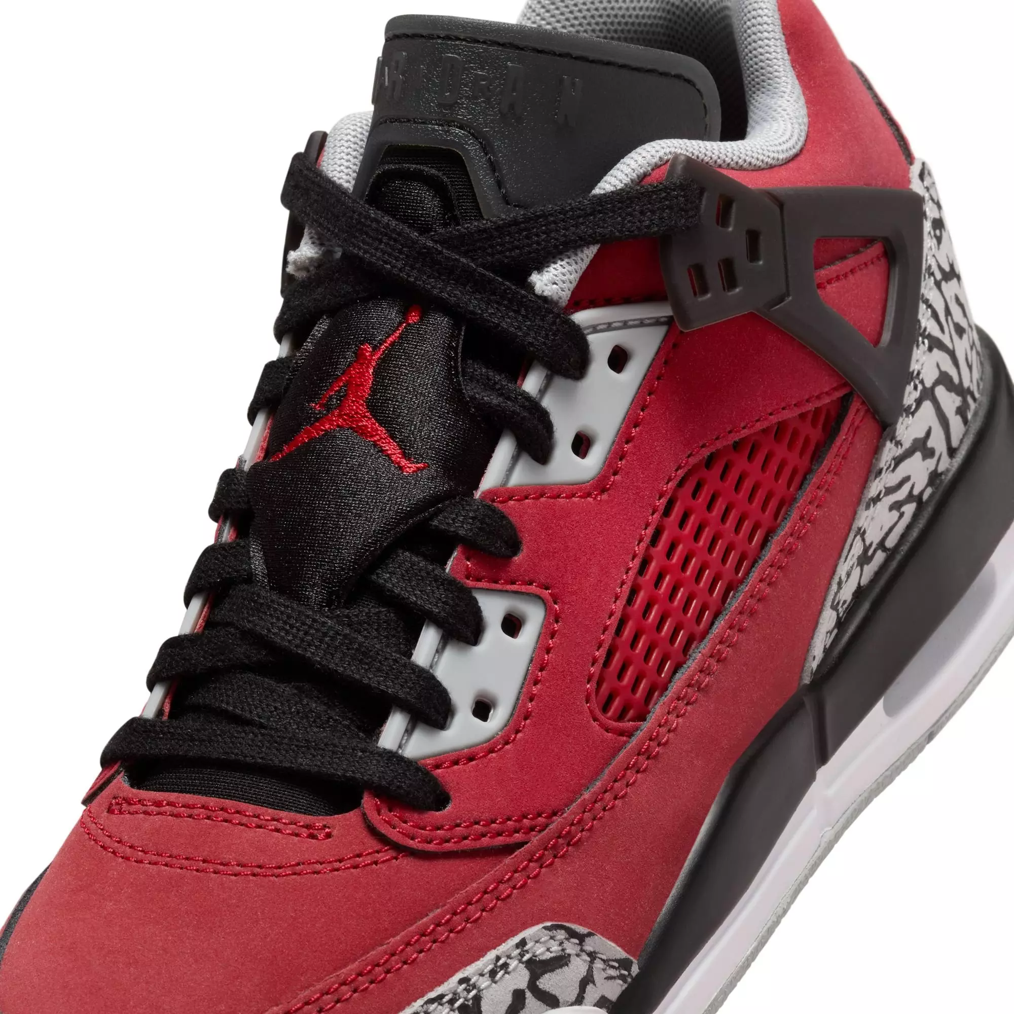 Jordan Spizike Low "Gym Red/Black/Wolf Grey/Cool Grey" Grade School Boys' Shoe - RED/BLACK/WHITE