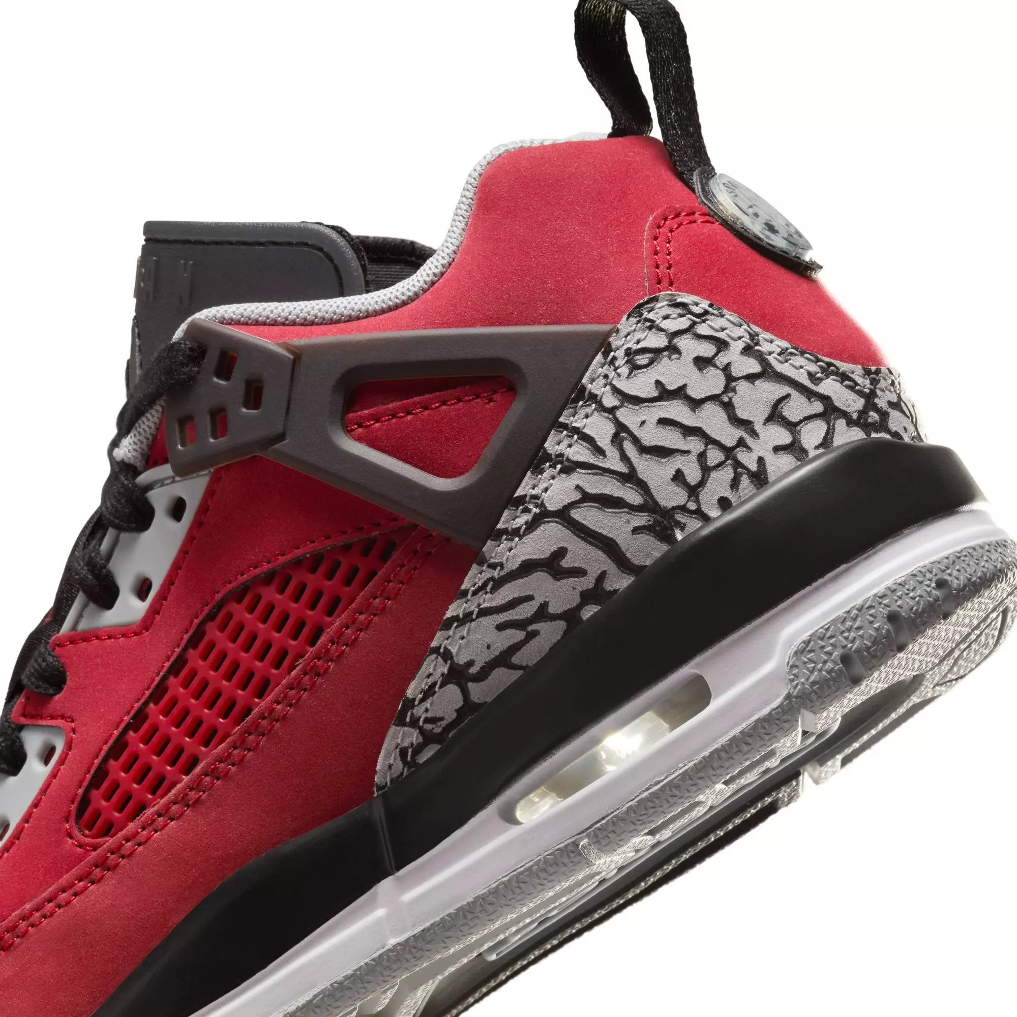 Jordan Spizike Low "Gym Red/Black/Wolf Grey/Cool Grey" Grade School Boys' Shoe - RED/BLACK/WHITE