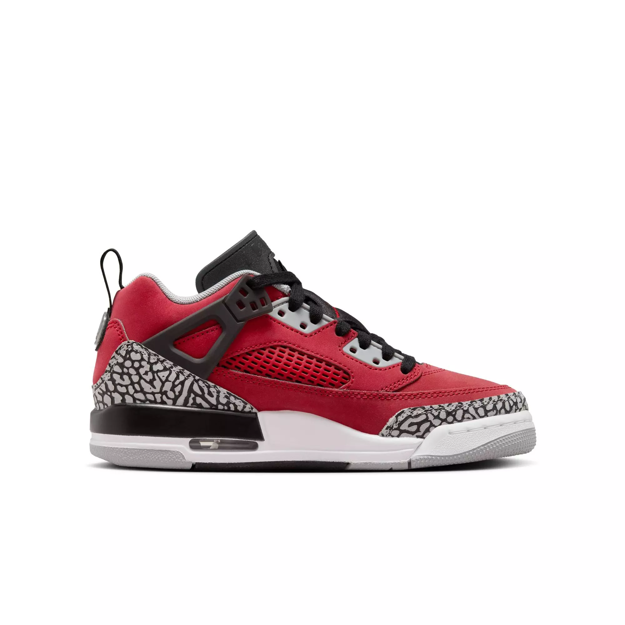 Jordan Spizike Low "Gym Red/Black/Wolf Grey/Cool Grey" Grade School Boys' Shoe - RED/BLACK/WHITE