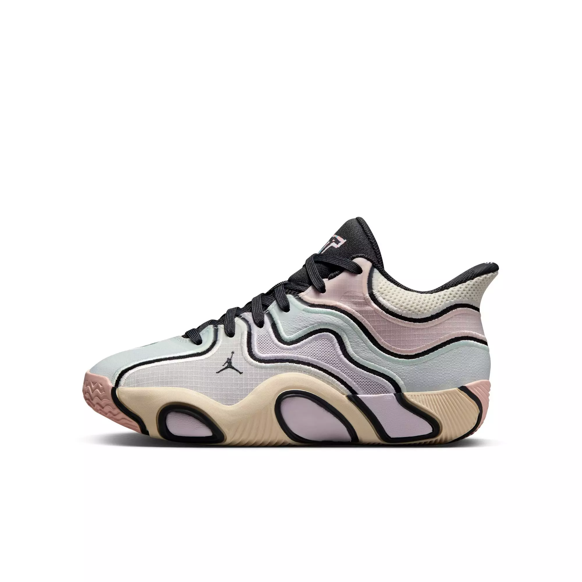 Jordan Tatum 3 "Sidewalk Chalk" Grade School Kids' Basketball Shoe - ANTHRACITE/PALE IVORY/ORANGE PEARL