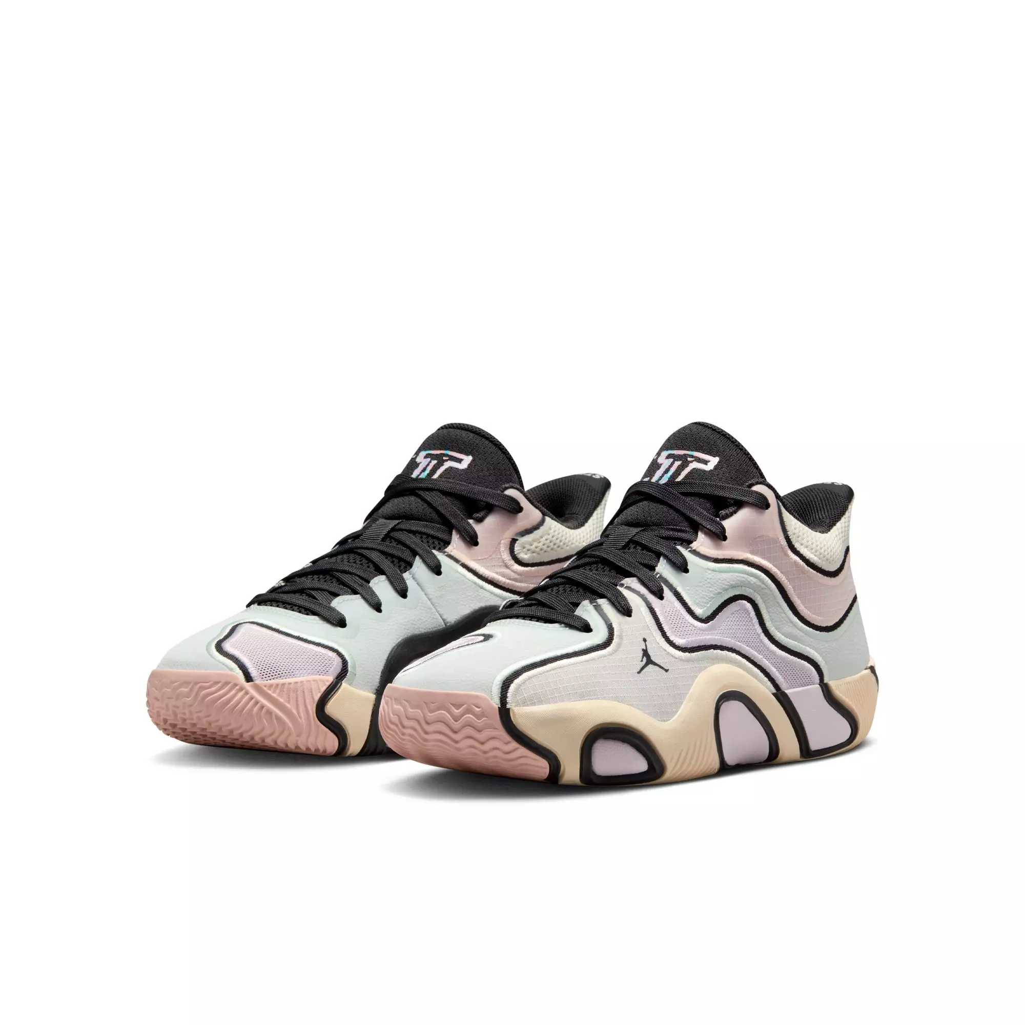 Jordan Tatum 3 "Sidewalk Chalk" Grade School Kids' Basketball Shoe - ANTHRACITE/PALE IVORY/ORANGE PEARL