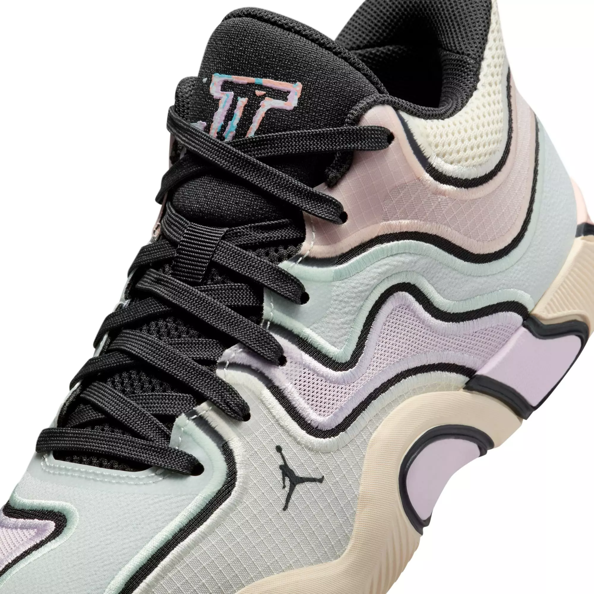 Jordan Tatum 3 "Sidewalk Chalk" Grade School Kids' Basketball Shoe - ANTHRACITE/PALE IVORY/ORANGE PEARL