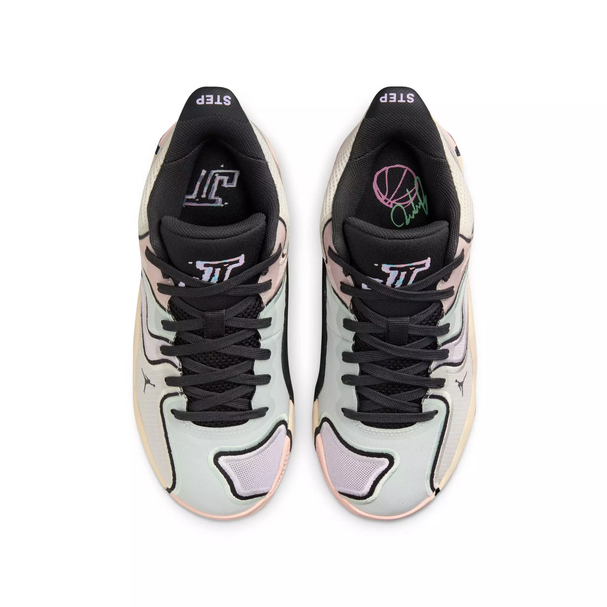 Jordan Tatum 3 "Sidewalk Chalk" Grade School Kids' Basketball Shoe - ANTHRACITE/PALE IVORY/ORANGE PEARL