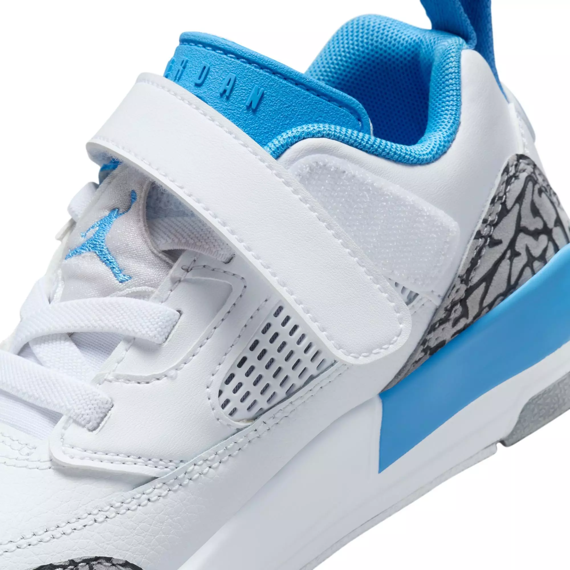Jordan Spizike Low "White/University Blue/Wolf Grey" Preschool Boys' Shoe - WHITE/BLUE