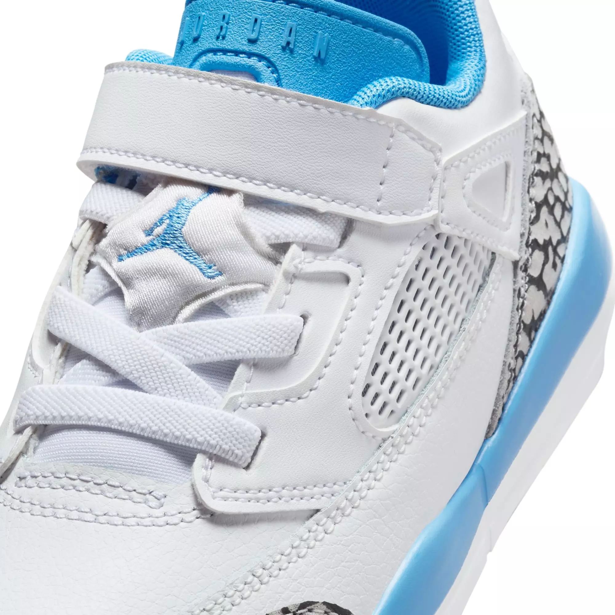 Jordan Spizike Low "White/University Blue/Wolf Grey" Preschool Boys' Shoe - WHITE/BLUE