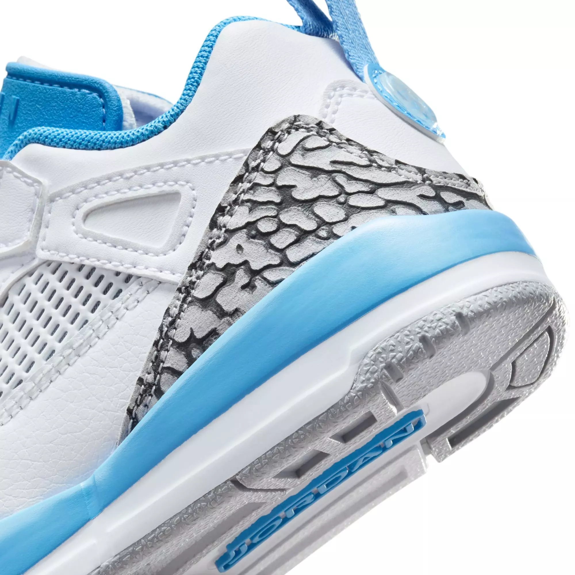Jordan Spizike Low "White/University Blue/Wolf Grey" Preschool Boys' Shoe - WHITE/BLUE