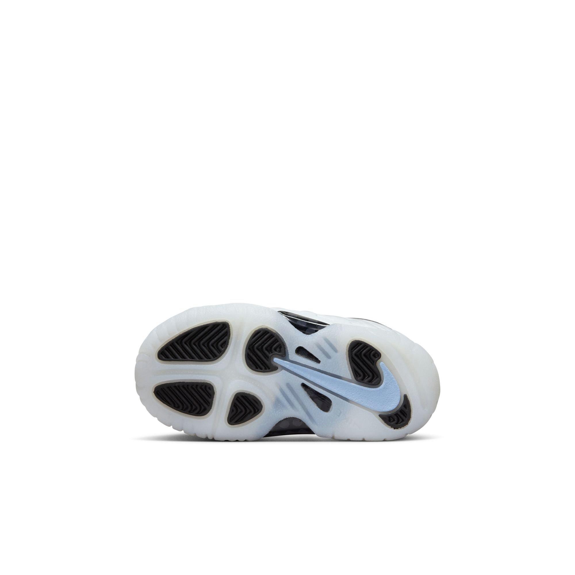 Nike Little Posite One Penny Toddler Boys'' "White/Metallic Silver/Black/Cobalt Bliss" Shoe