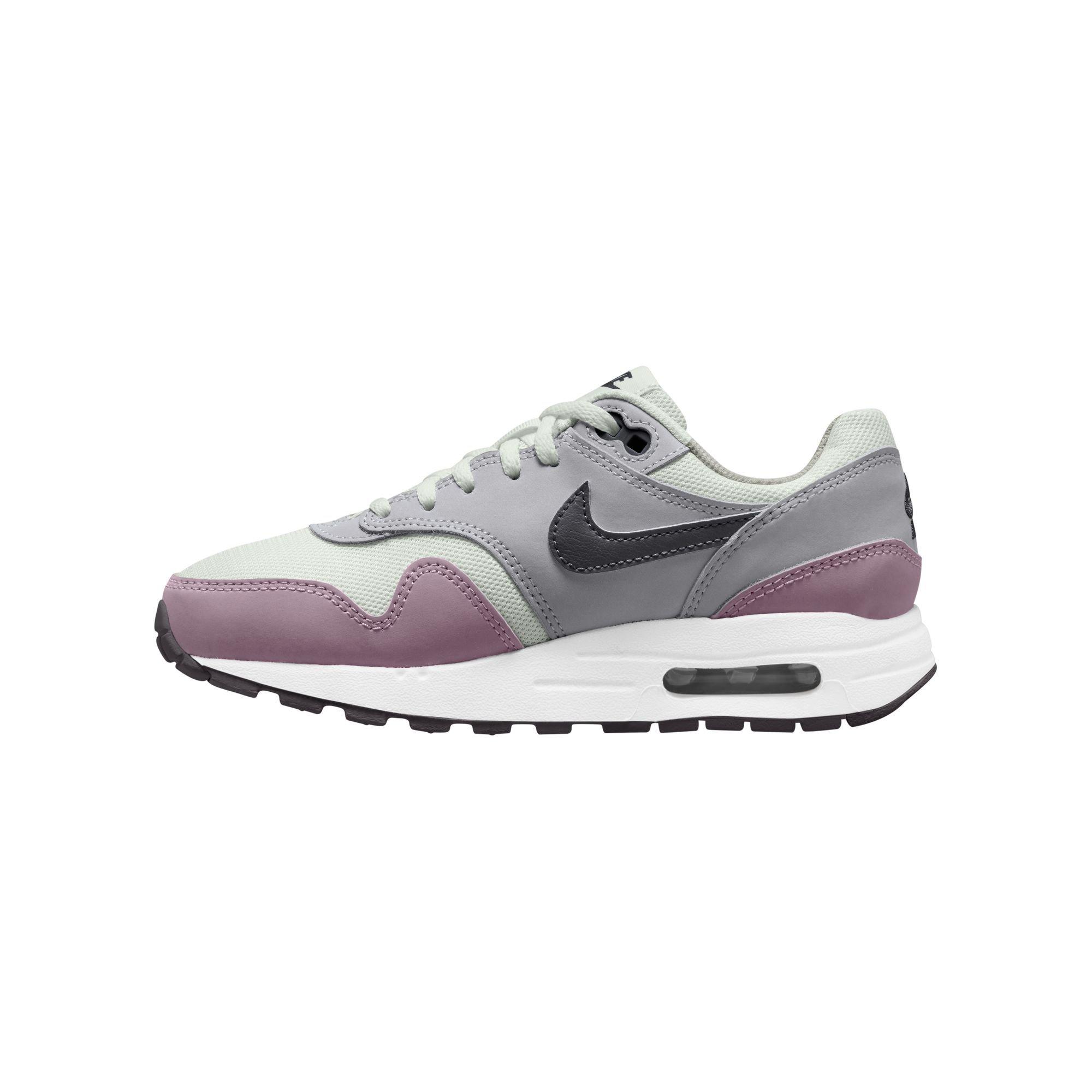 Nike Air Max 1 Grade School Girls' "Summit White/Dk Smoke Grey/Wolf Grey" Shoe