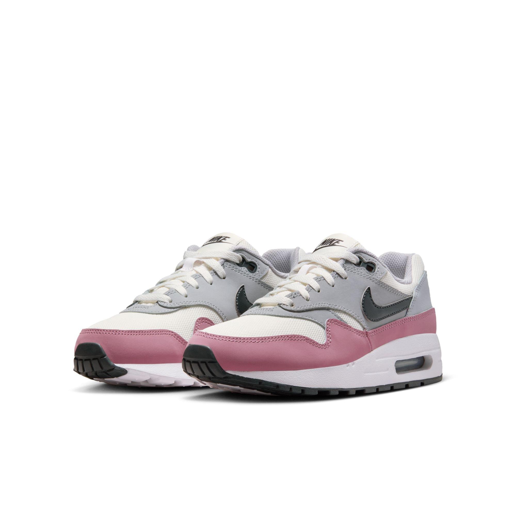 Nike Air Max 1 Grade School Girls' "Summit White/Dk Smoke Grey/Wolf Grey" Shoe