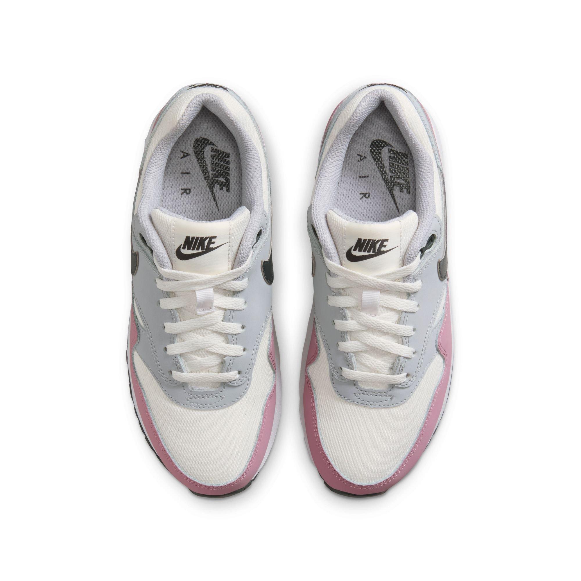 Nike Air Max 1 Grade School Girls' "Summit White/Dk Smoke Grey/Wolf Grey" Shoe
