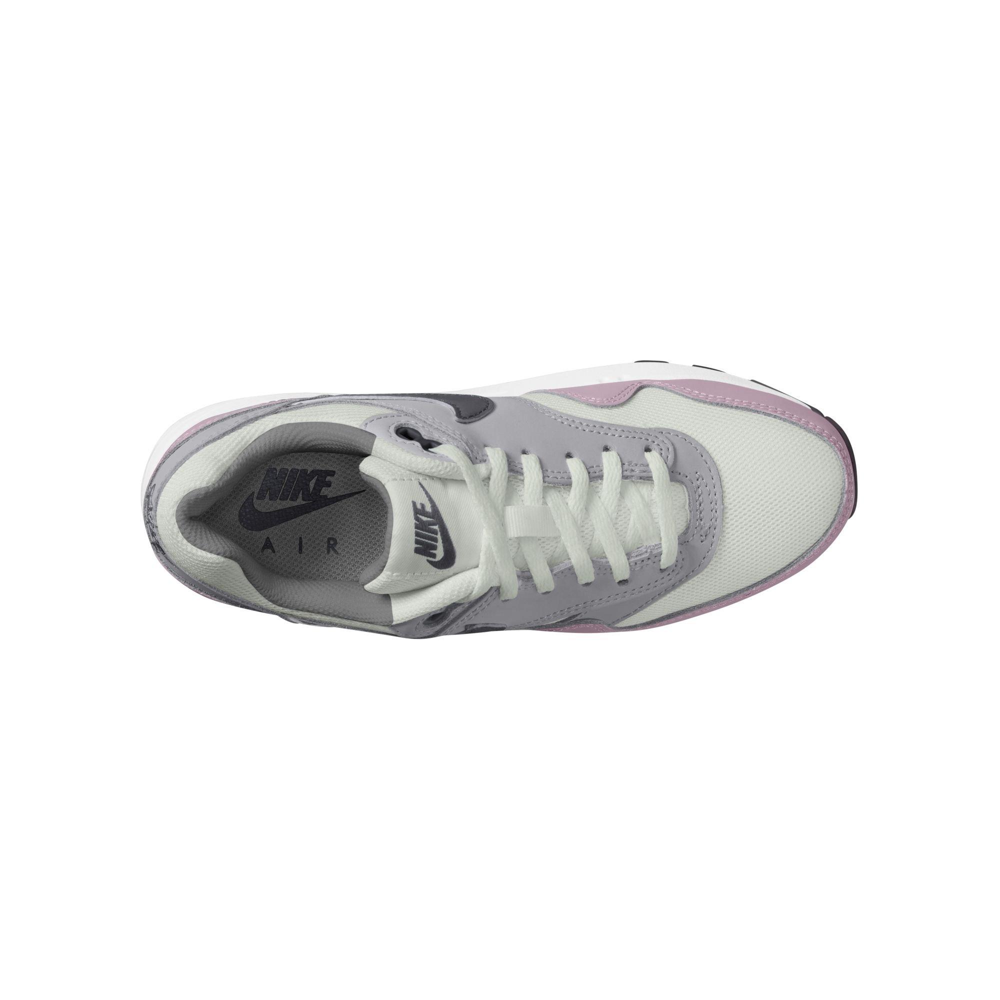 Nike Air Max 1 Grade School Girls' "Summit White/Dk Smoke Grey/Wolf Grey" Shoe