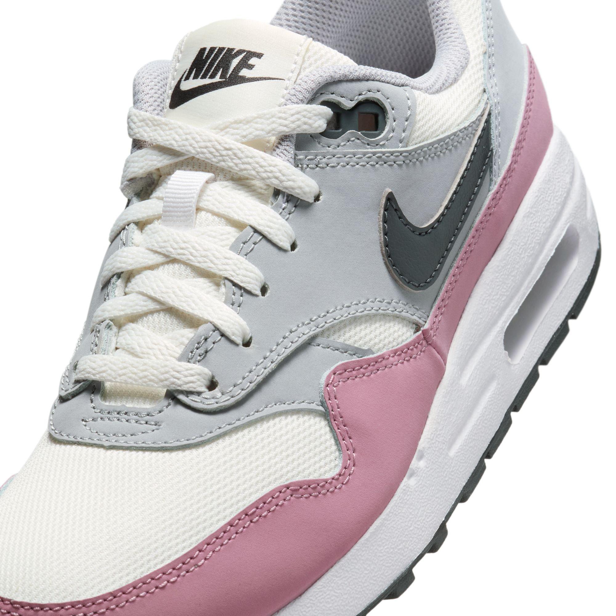 Nike Air Max 1 Grade School Girls' "Summit White/Dk Smoke Grey/Wolf Grey" Shoe