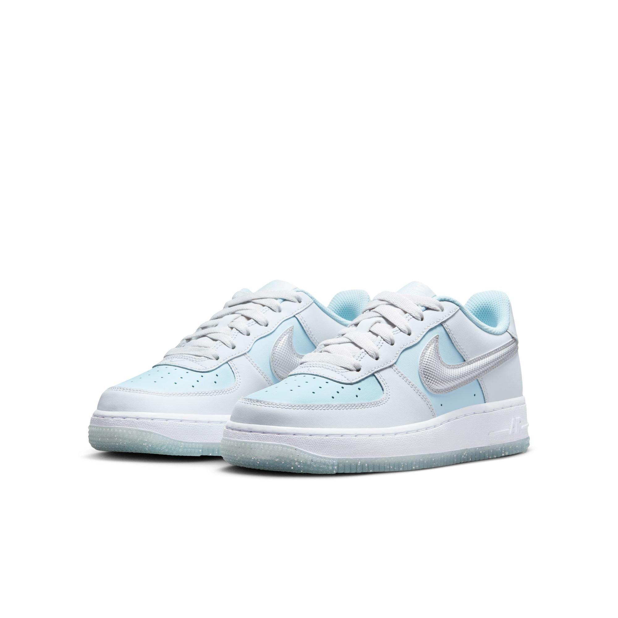 Nike Air Force 1 Grade School Girls "Pure Platinum/Metallic Silver" Shoe